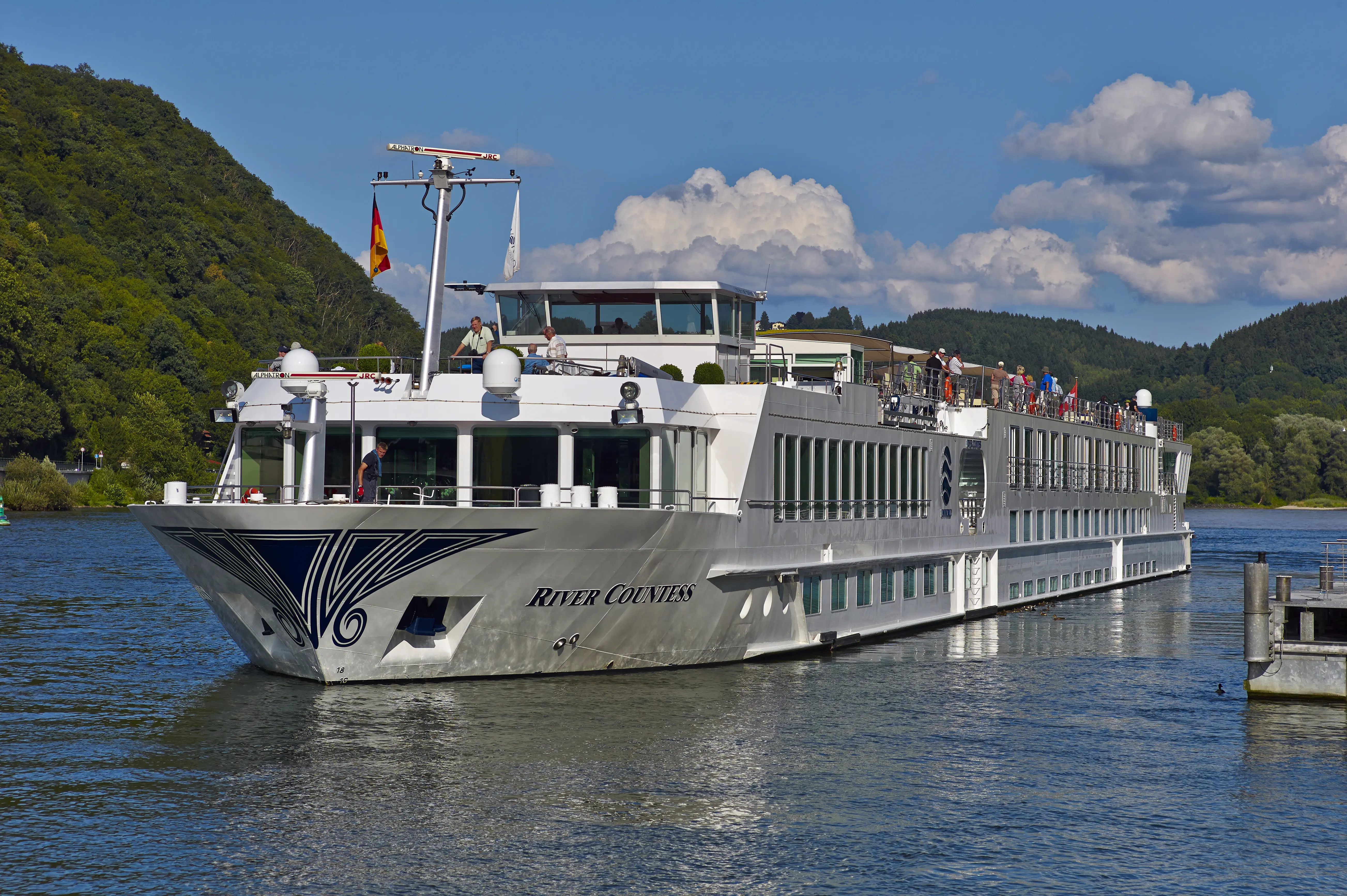 Image of the Uniworld River Countess, now the SS La Venezia ship, in Passau.