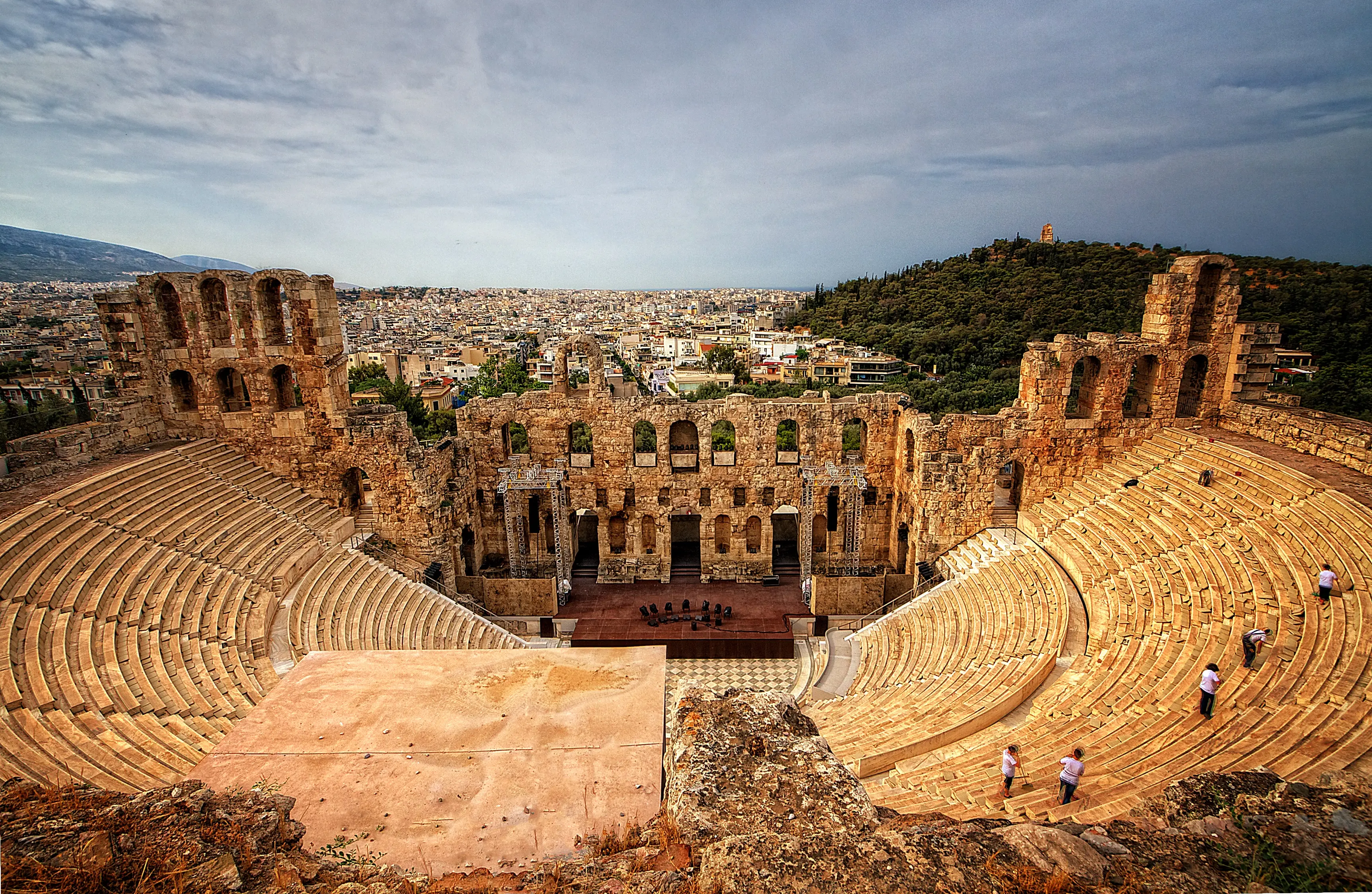 Exterior image of the Theatre of Dionysus in Athens.