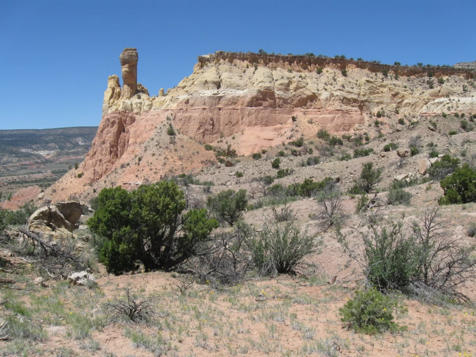High desert landscape at Chimney Rock in Abiquiu, New Mexico