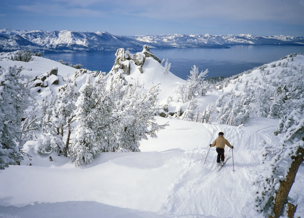 Skiier at Lake Tahoe