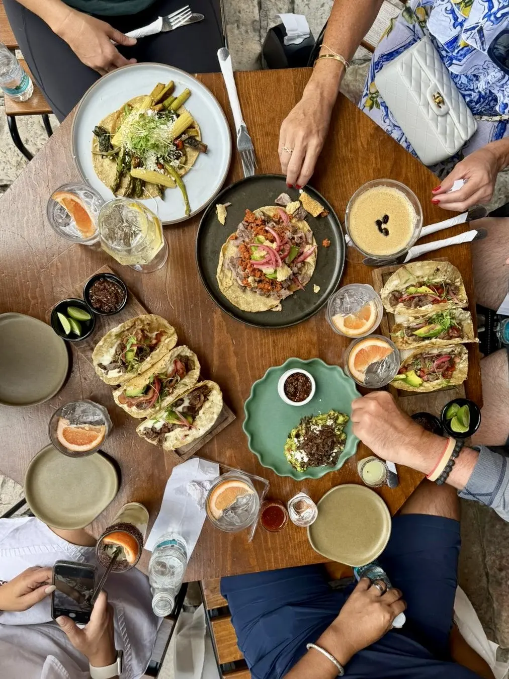 Interior image of various foods at a restaurant in San Miguel de Allende.