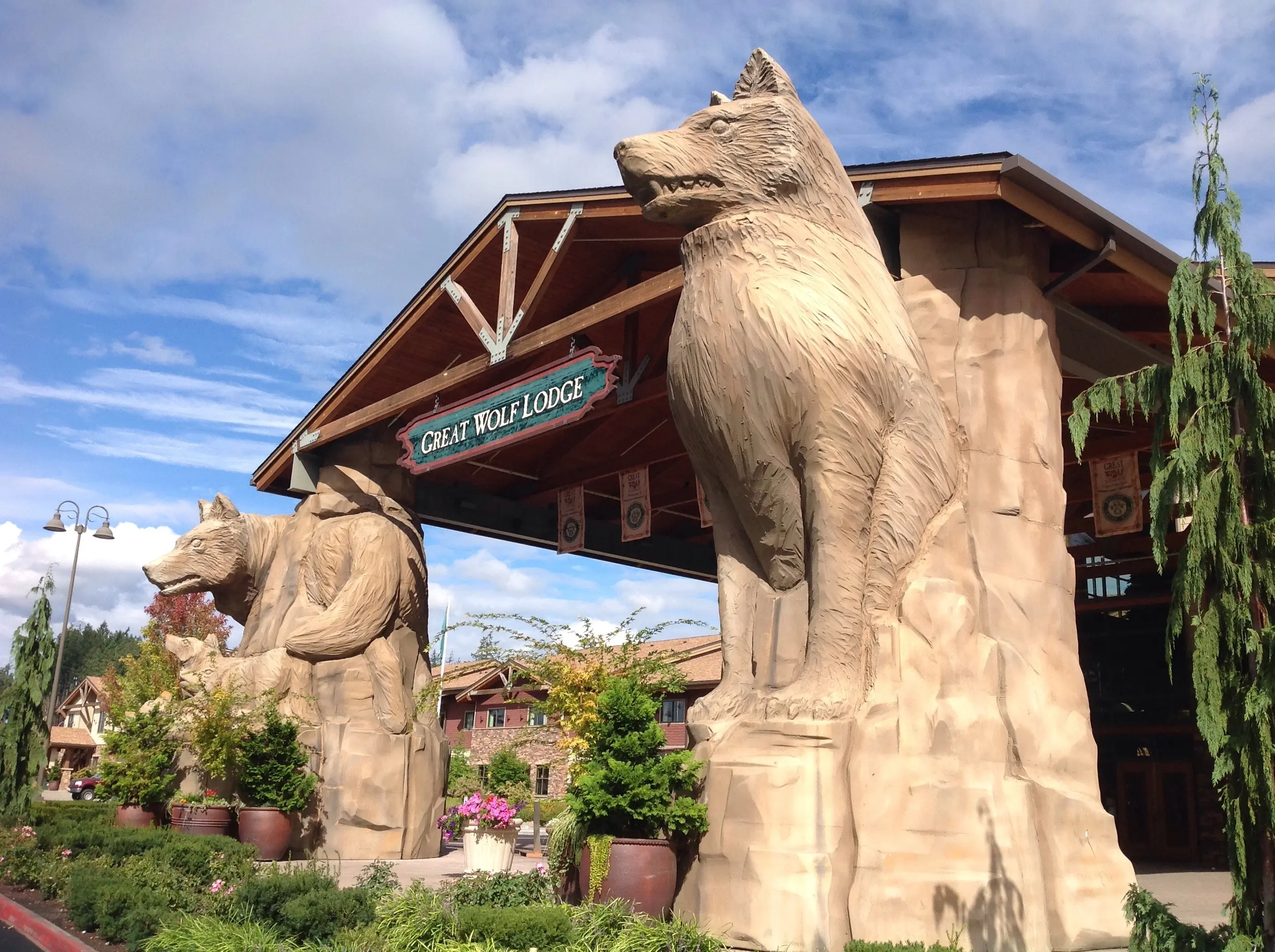 Exterior of the Great Wolf Lodge in Centralia, Washington.