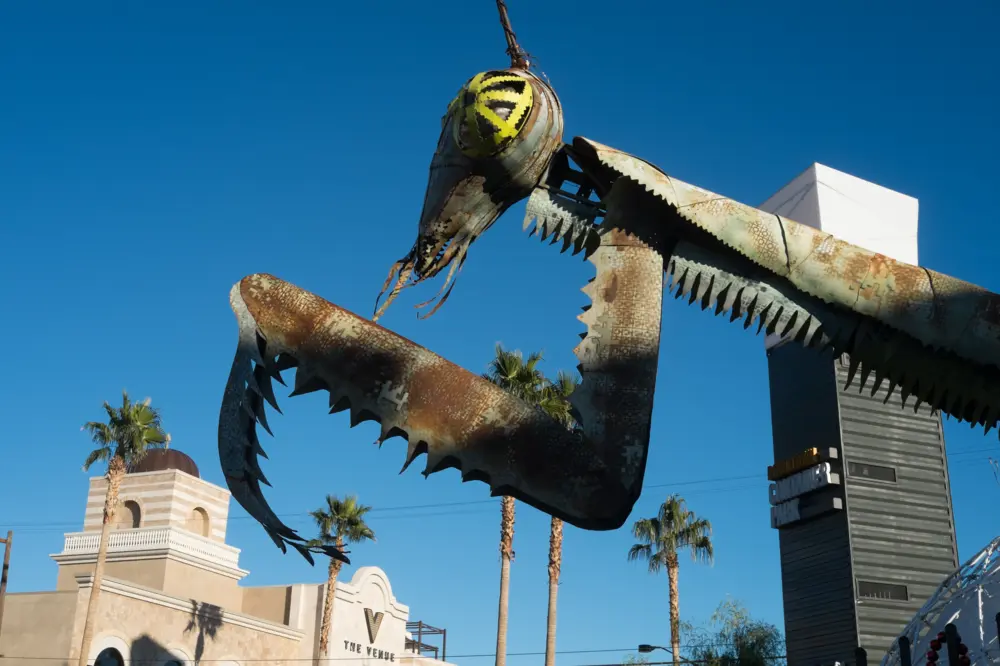 Praying Mantis statue at Downtown Container Park in Las Vegas Nevada