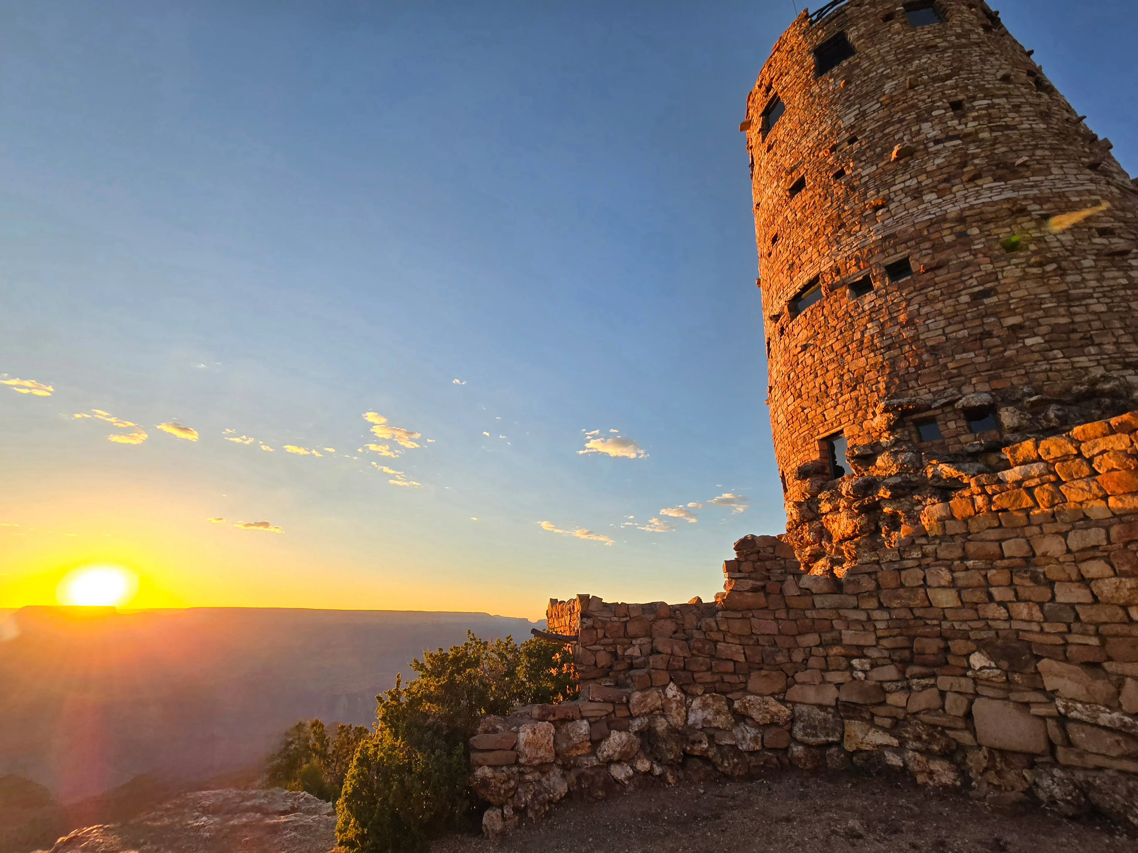 Stone Desert Watchtower at Sunset at Grand Canyon National Park