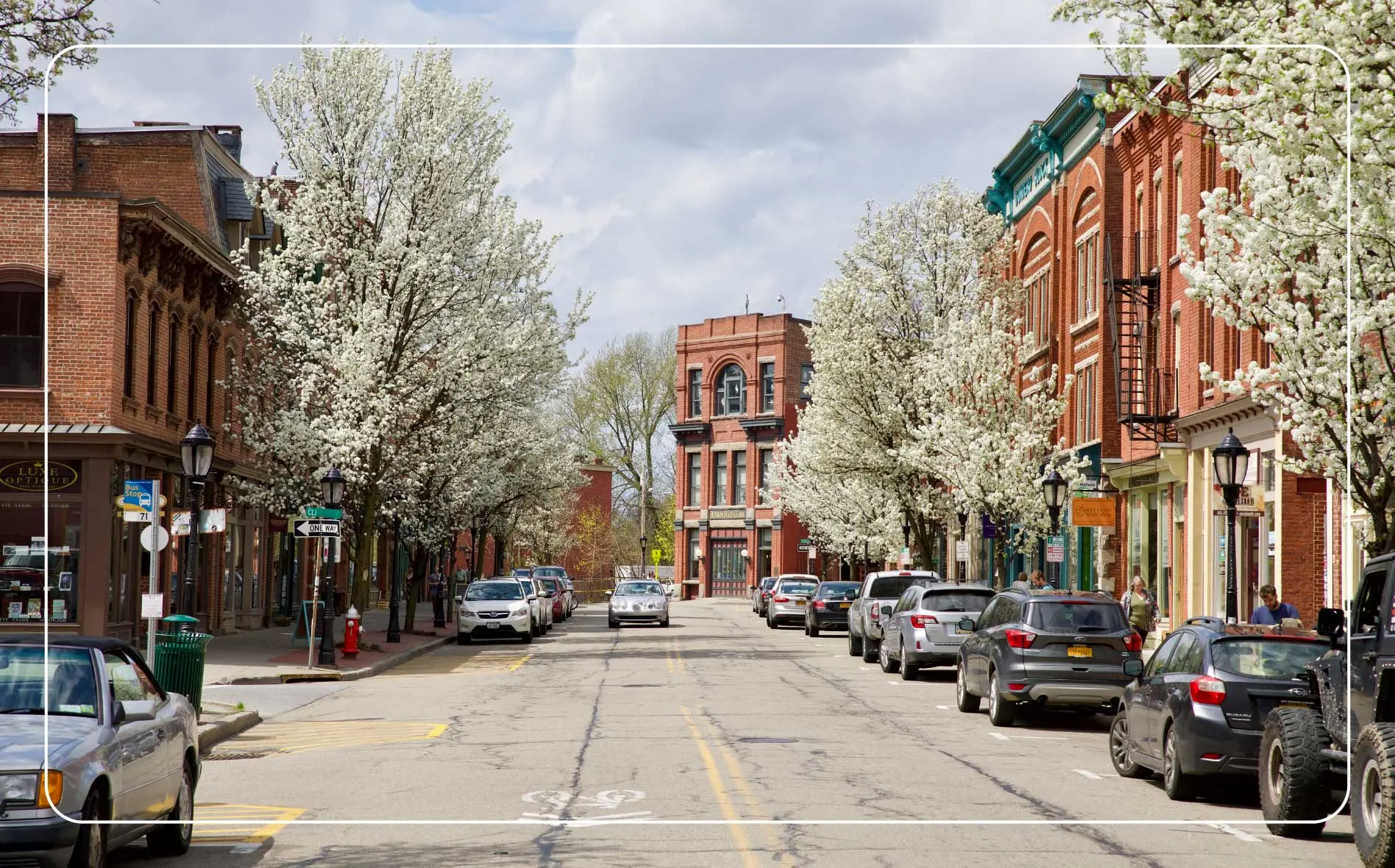 The main street in downtown Beacon, NY.