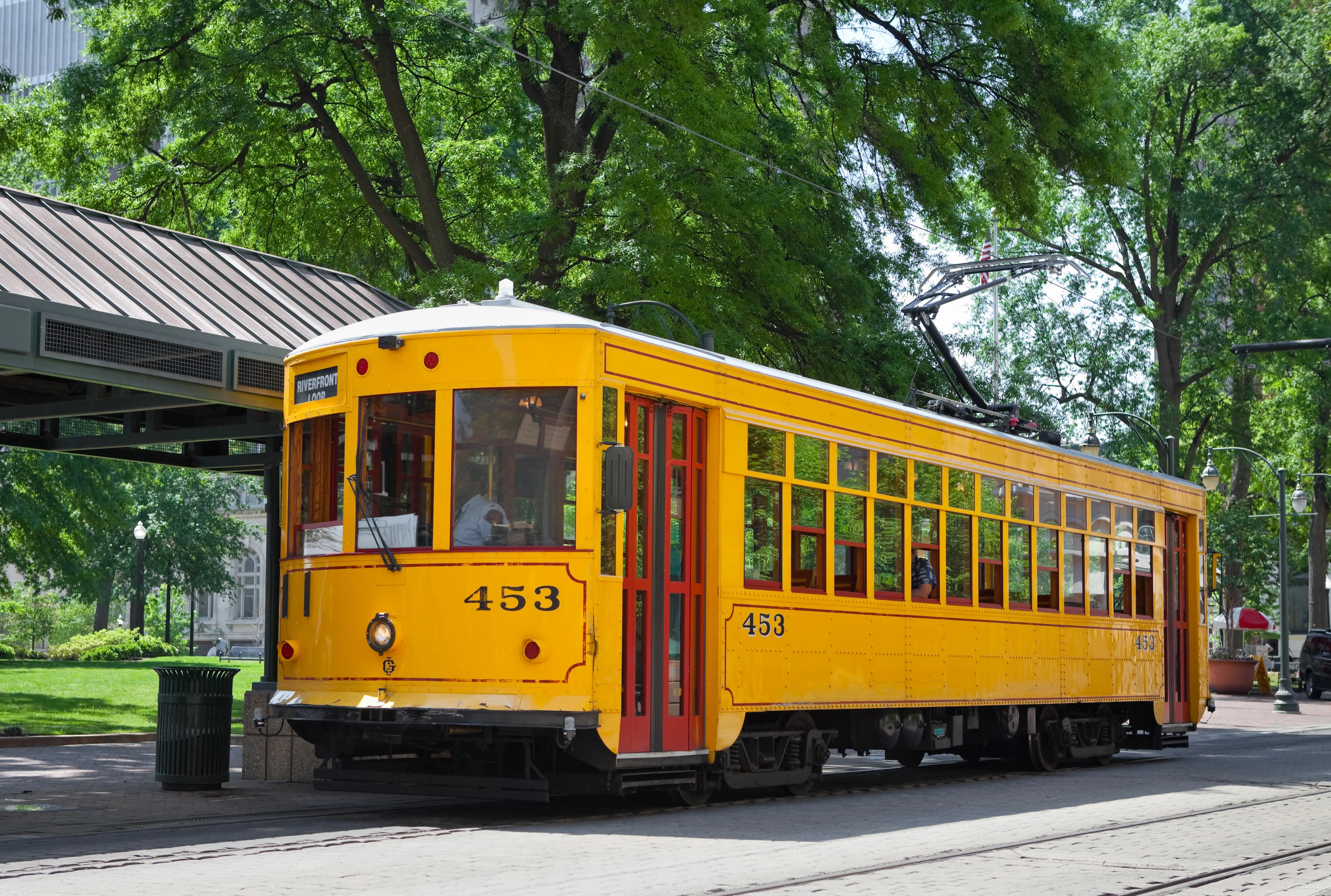 Yellow trolley car