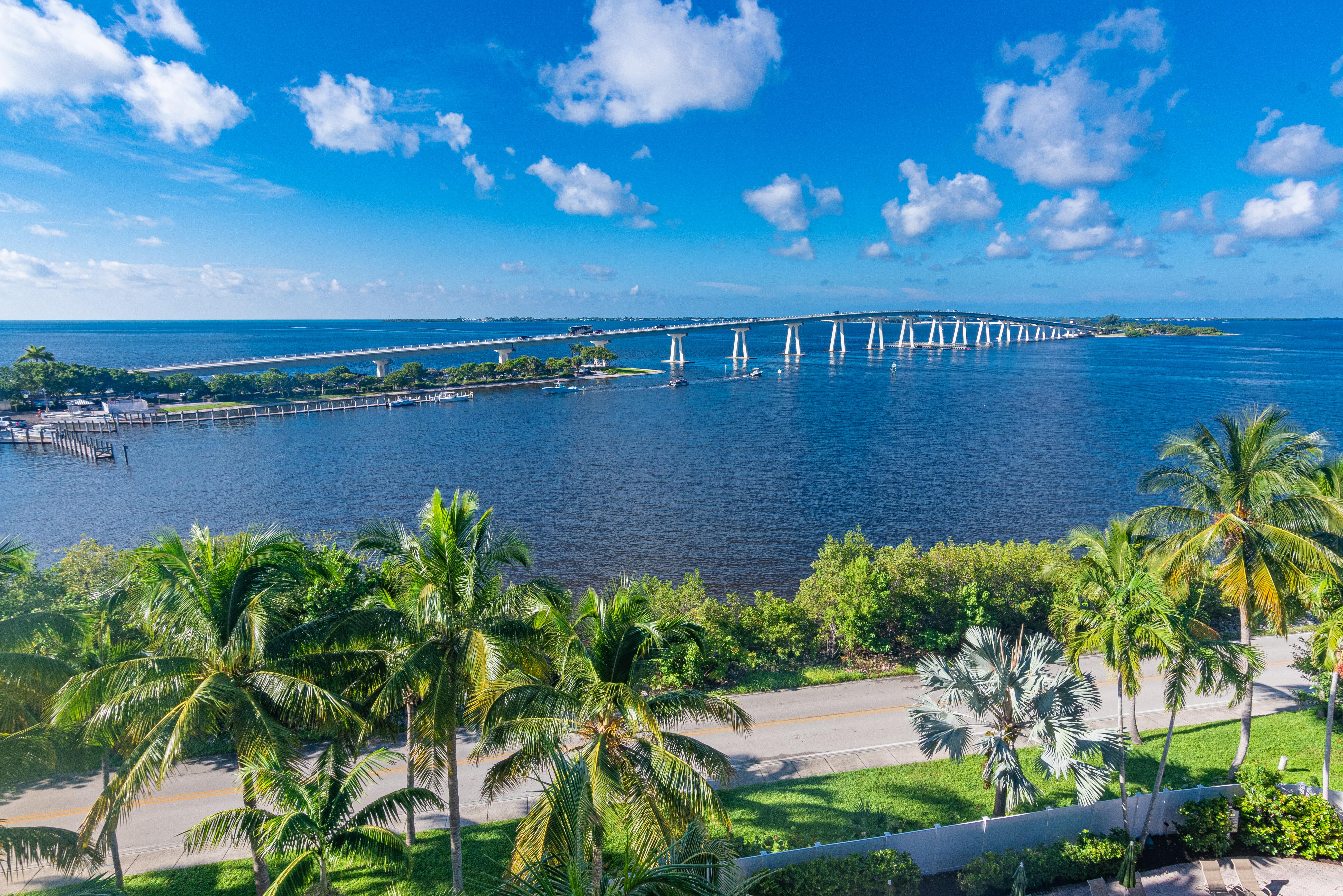 View of Sanibel Island Causeway that connects Sanibel Island to Fort Myers, Florida