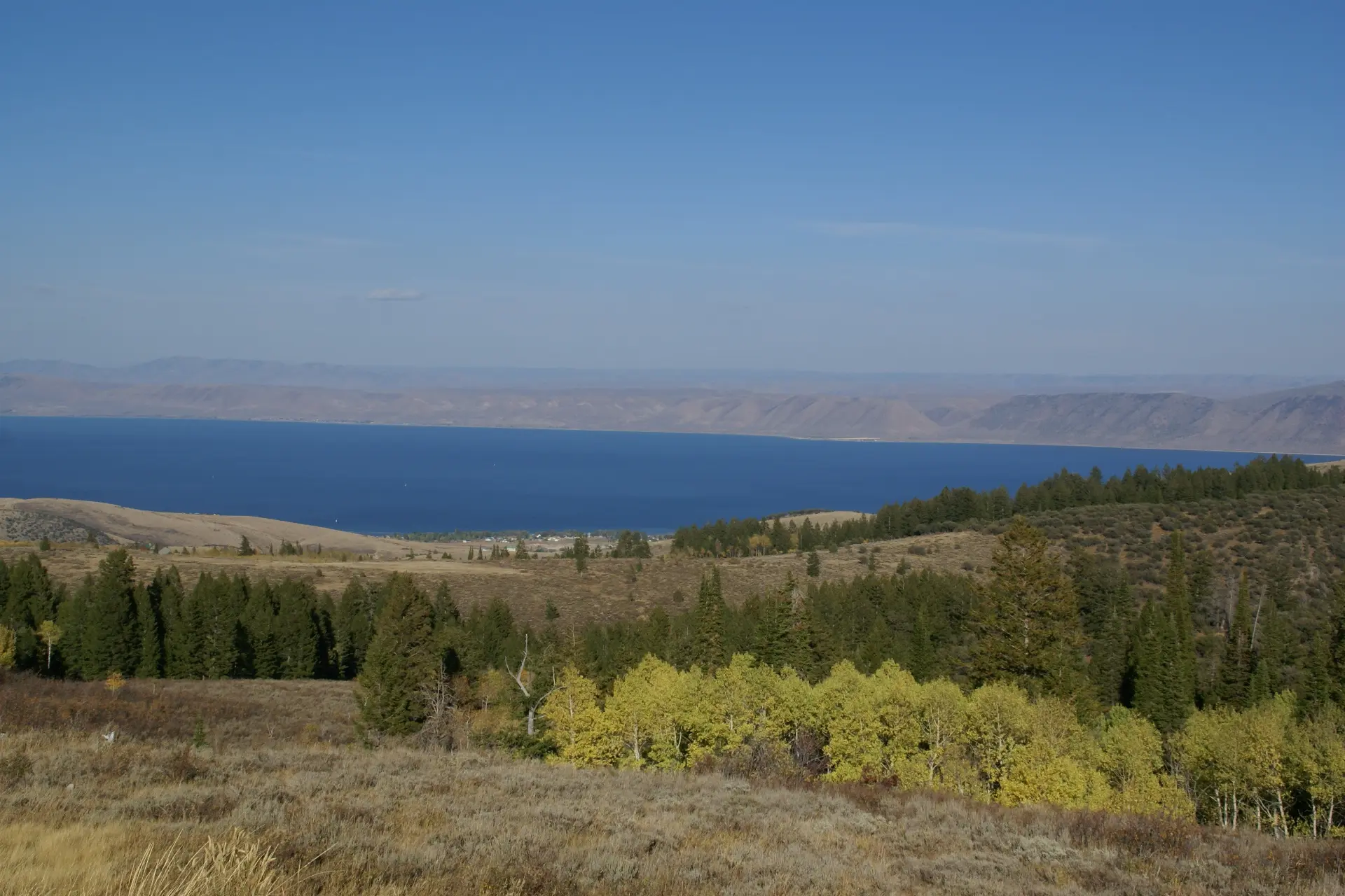 View of Bear Lake, Utah, from a scenic distance