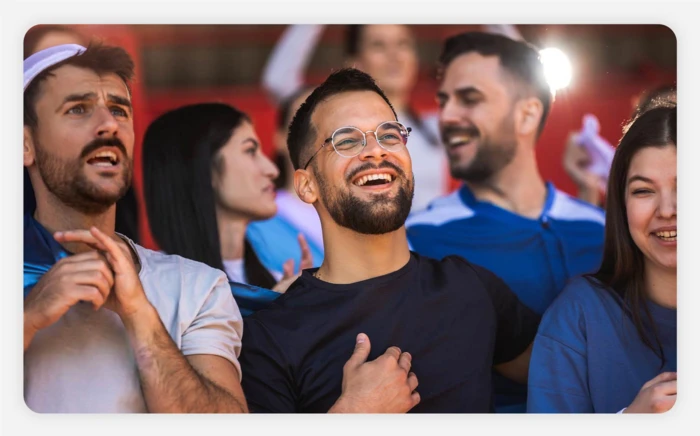 Friends attending a baseball game 