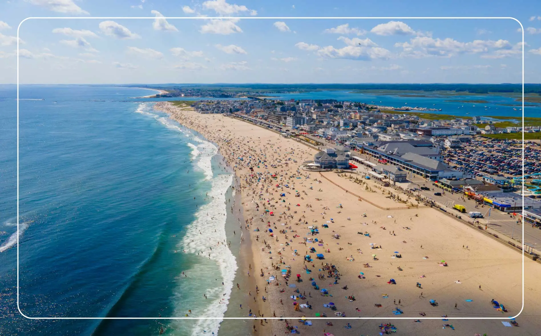 An aerial view of Hampton Beach.