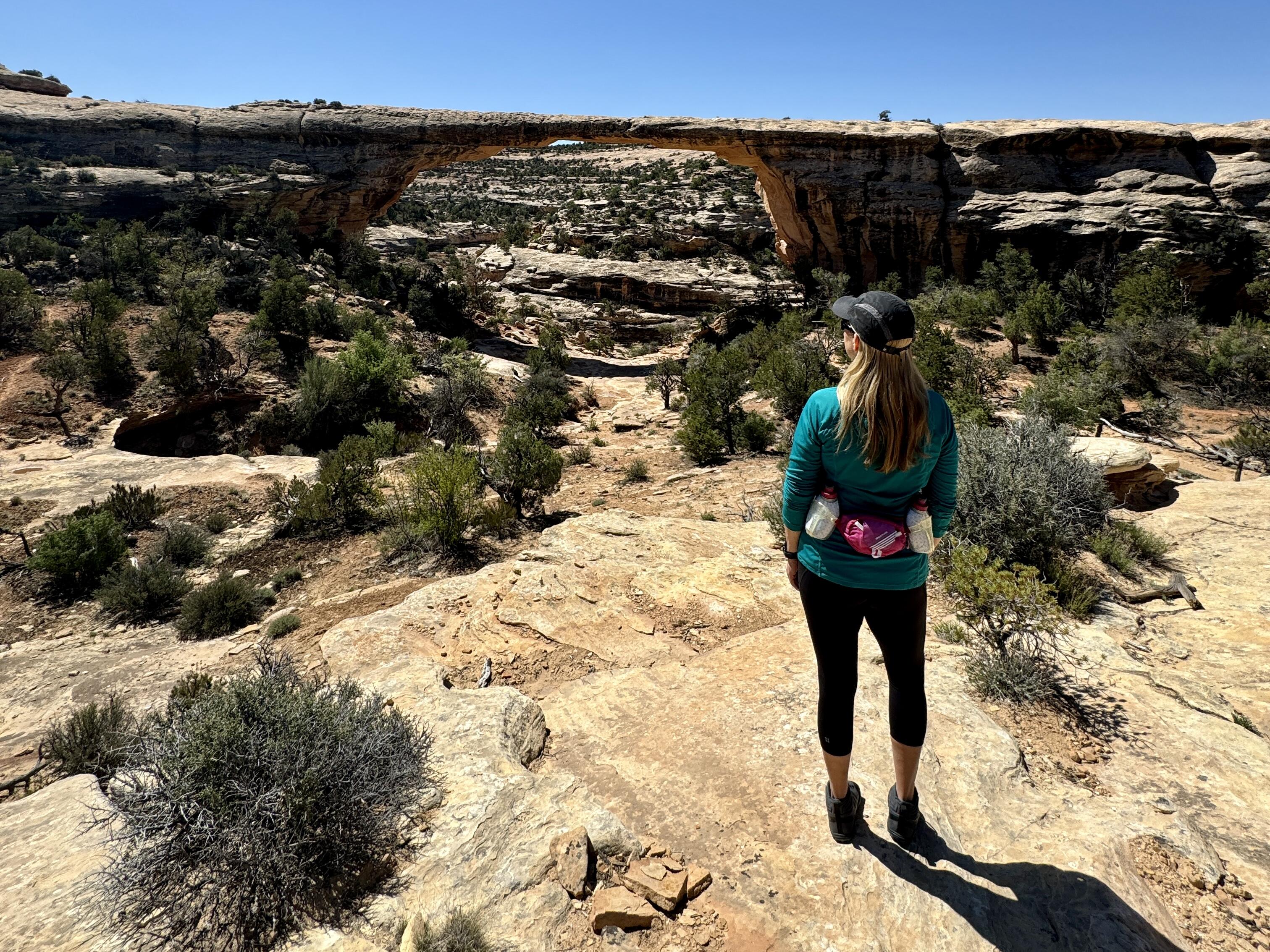 Woman on hike in Natural Bridges National Monument