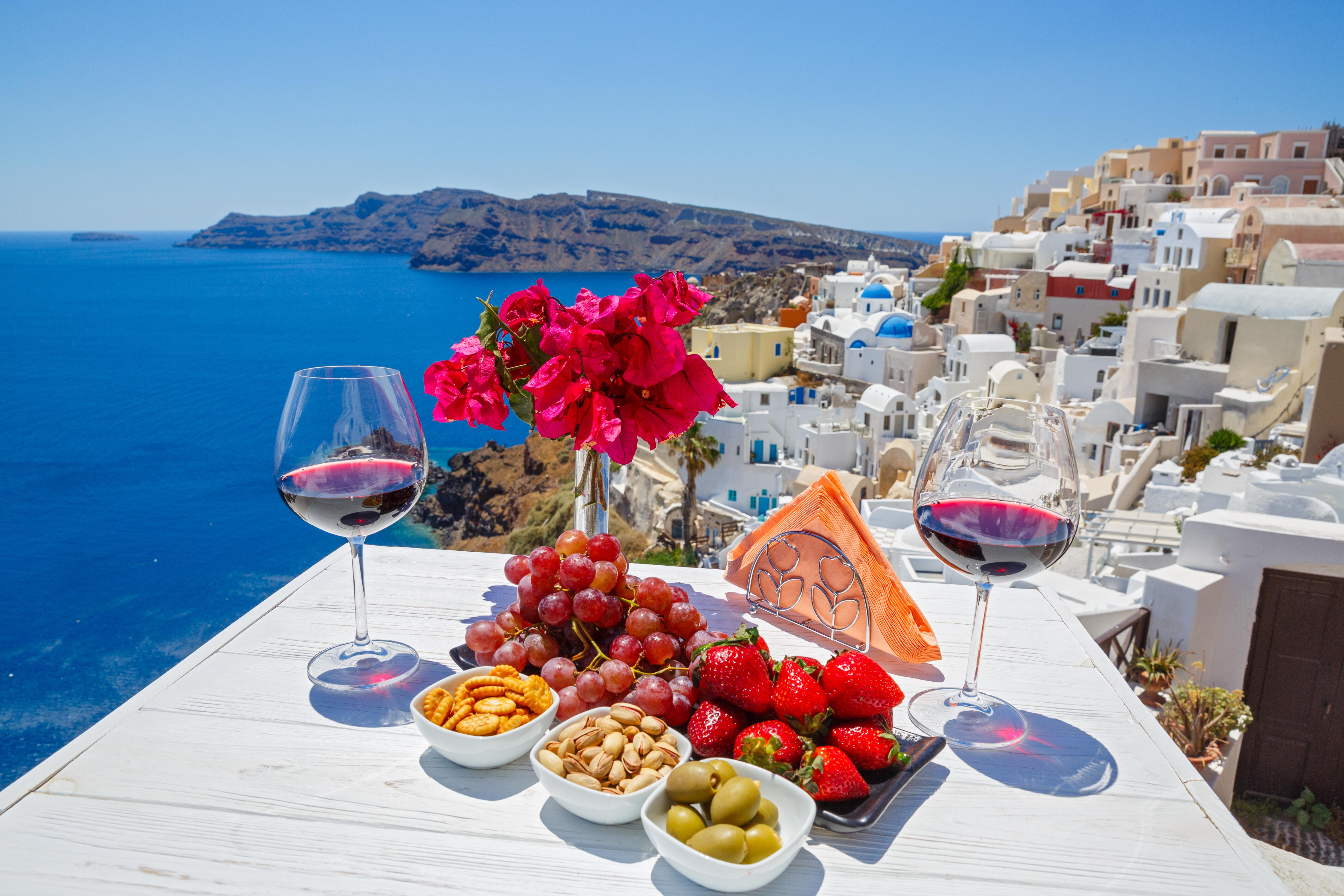 Photo of dining in Santorini, Greece