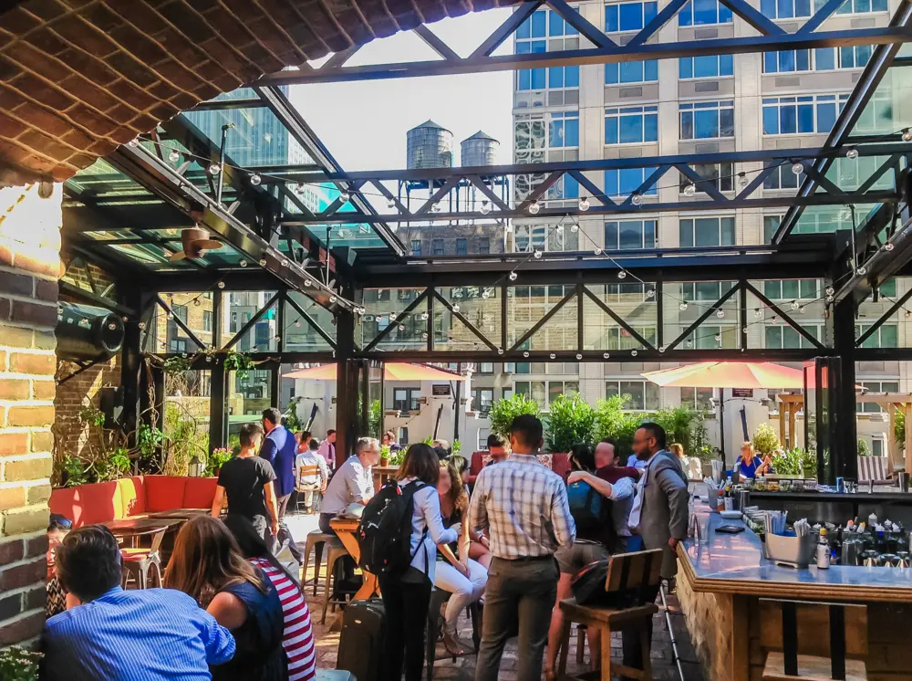 Rooftop bar at Refinery Hotel New York