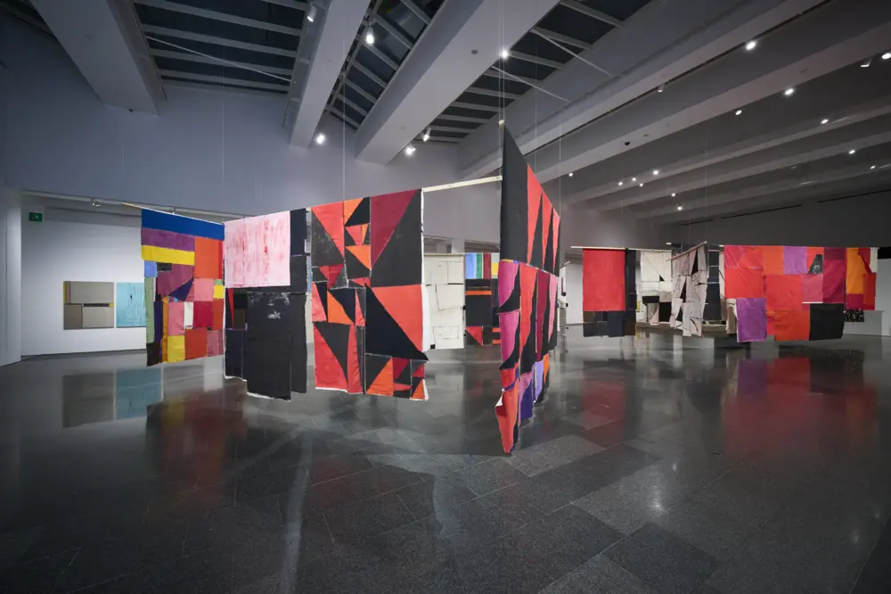 The Barcelona Museum of Contemporary Art in Barcelona Spain, Exhibit is Teresa Lanceta: Weaving as Open Source.
