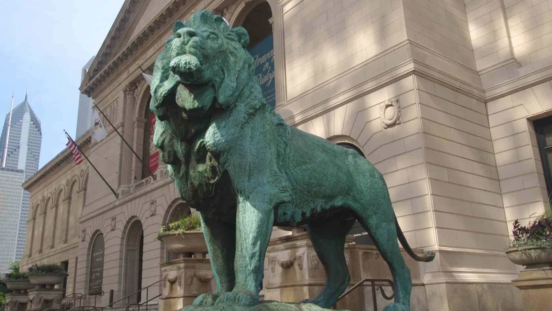 Exterior of the Art Institute of Chicago.