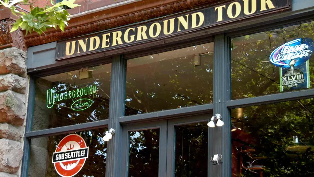 An underground tour company in Pioneer Square, a popular thing to do in Seattle.