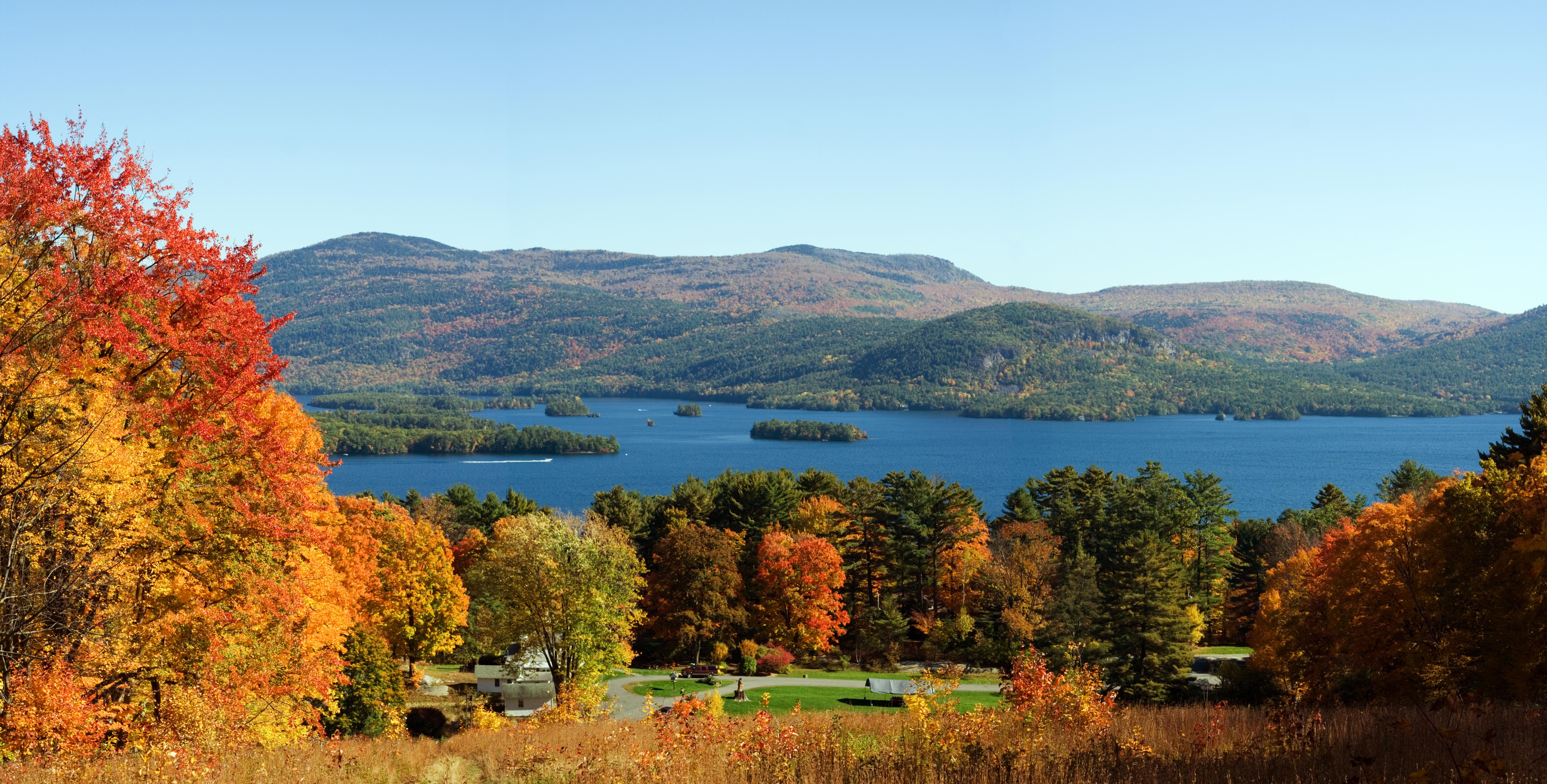 Adirondack Mountains  Lake George in Autumn in New York