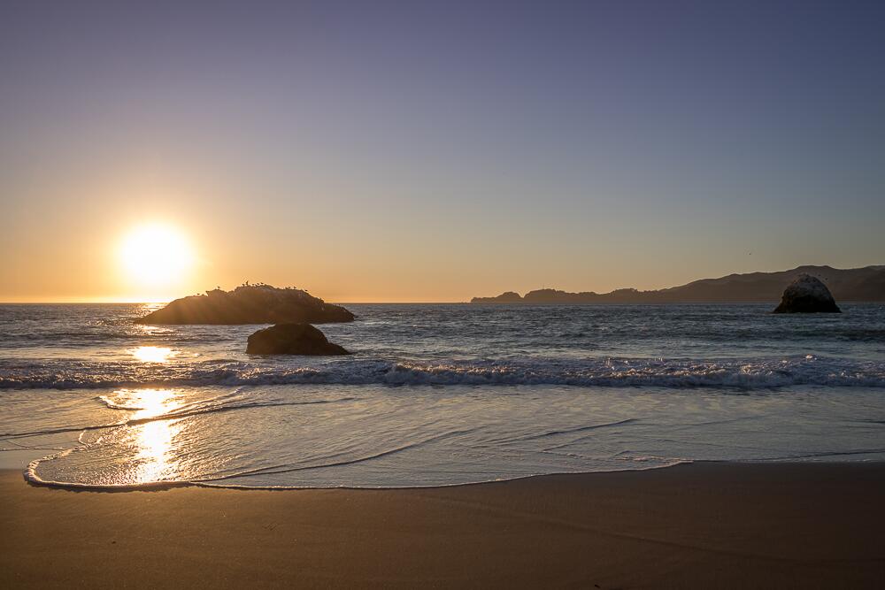 Sunset, Beach, Ocean, Waves