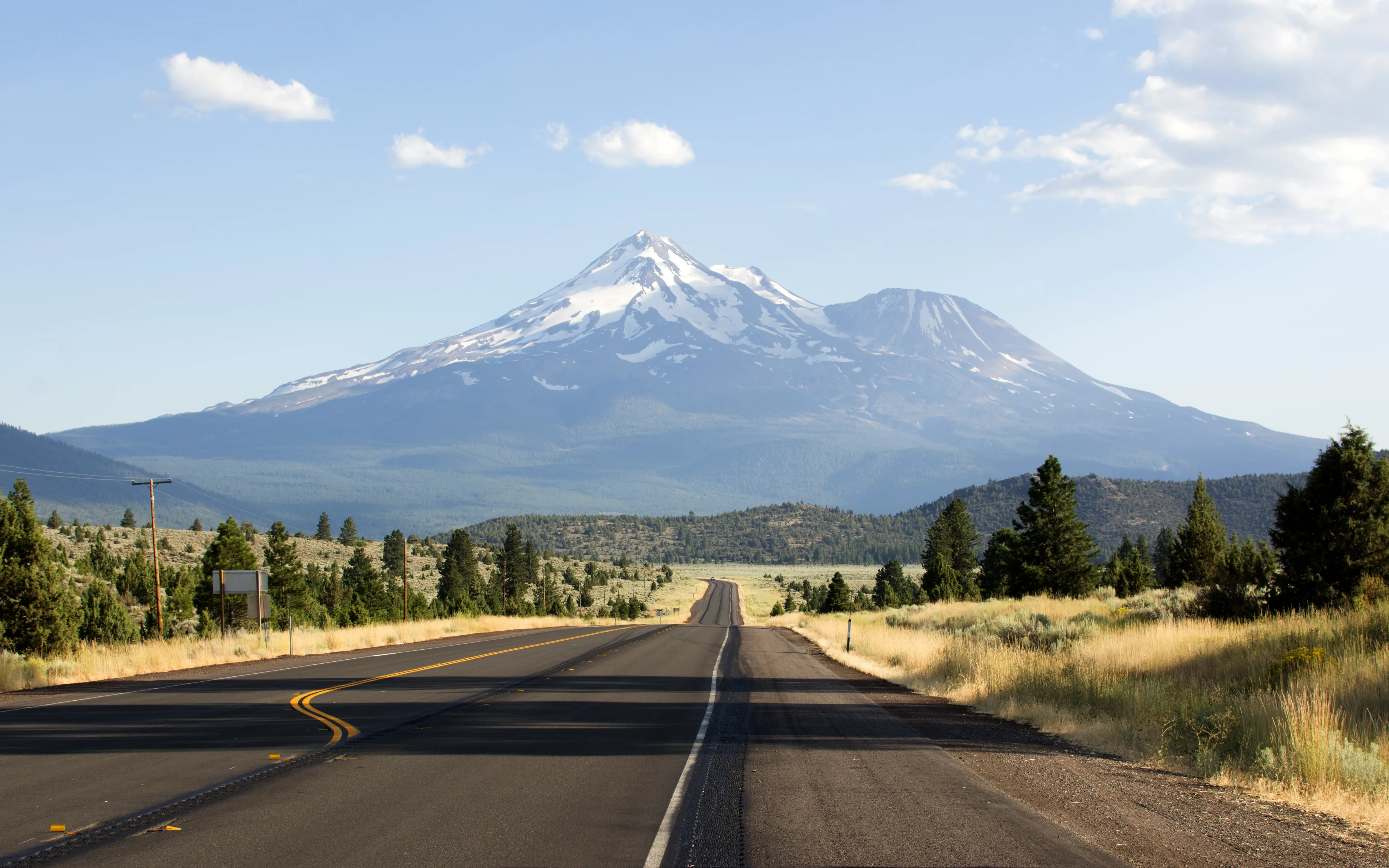 Distant mountain peak in Redding, California