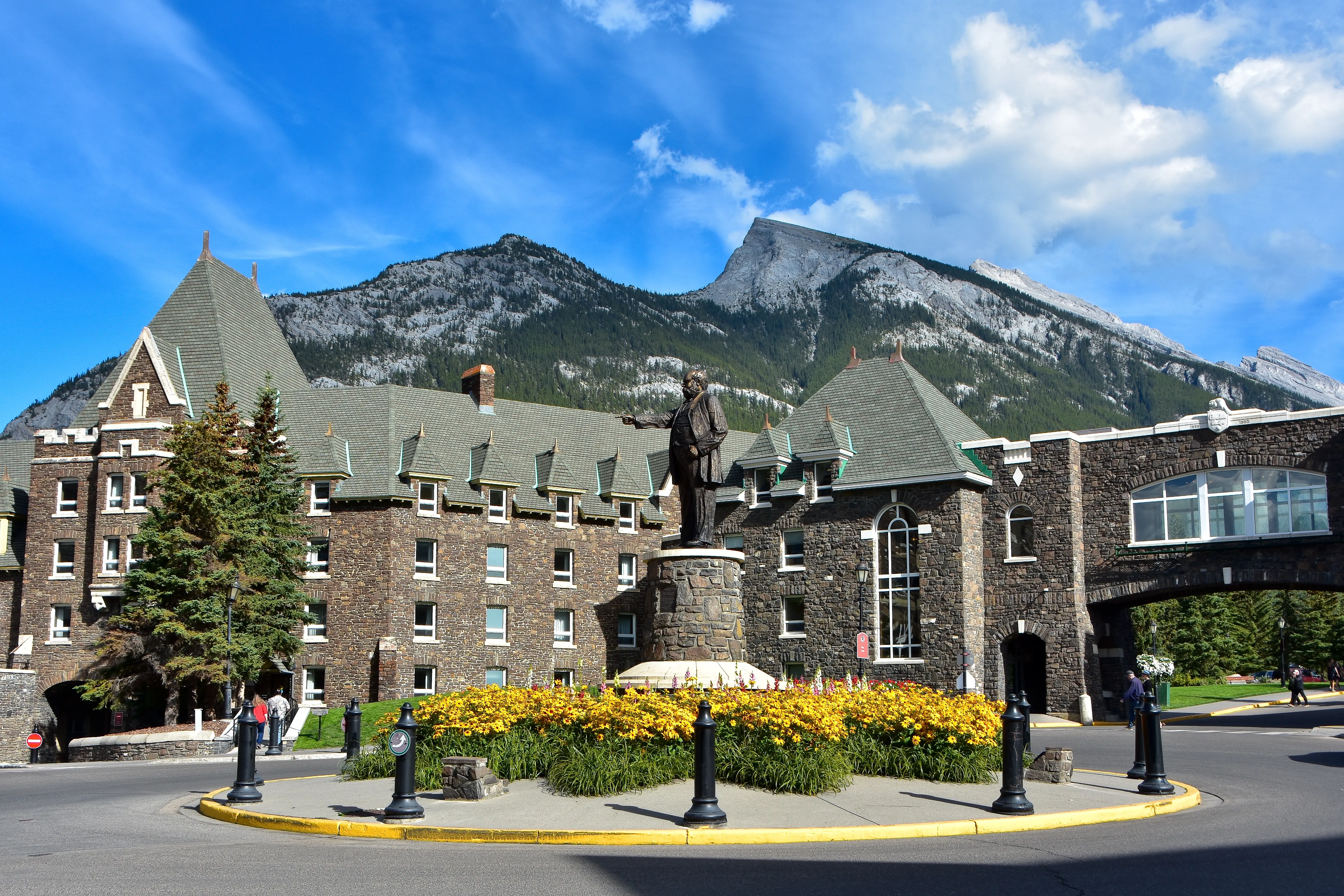 Exterior of the Fairmont Banff Springs hotel in Banff, Alberta.