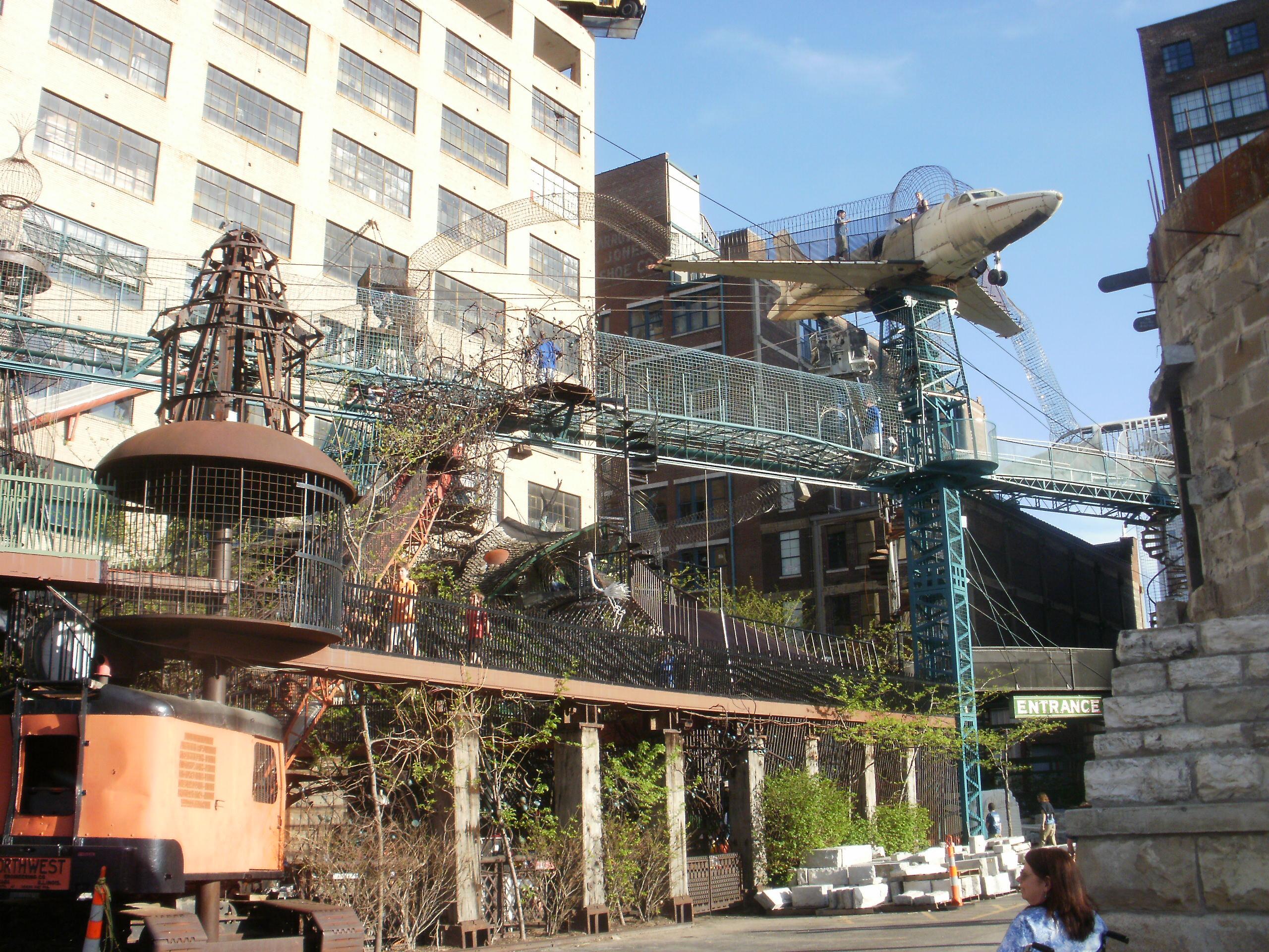 Image of the outdoor structures at City Museum in St. Louis, Missouri.