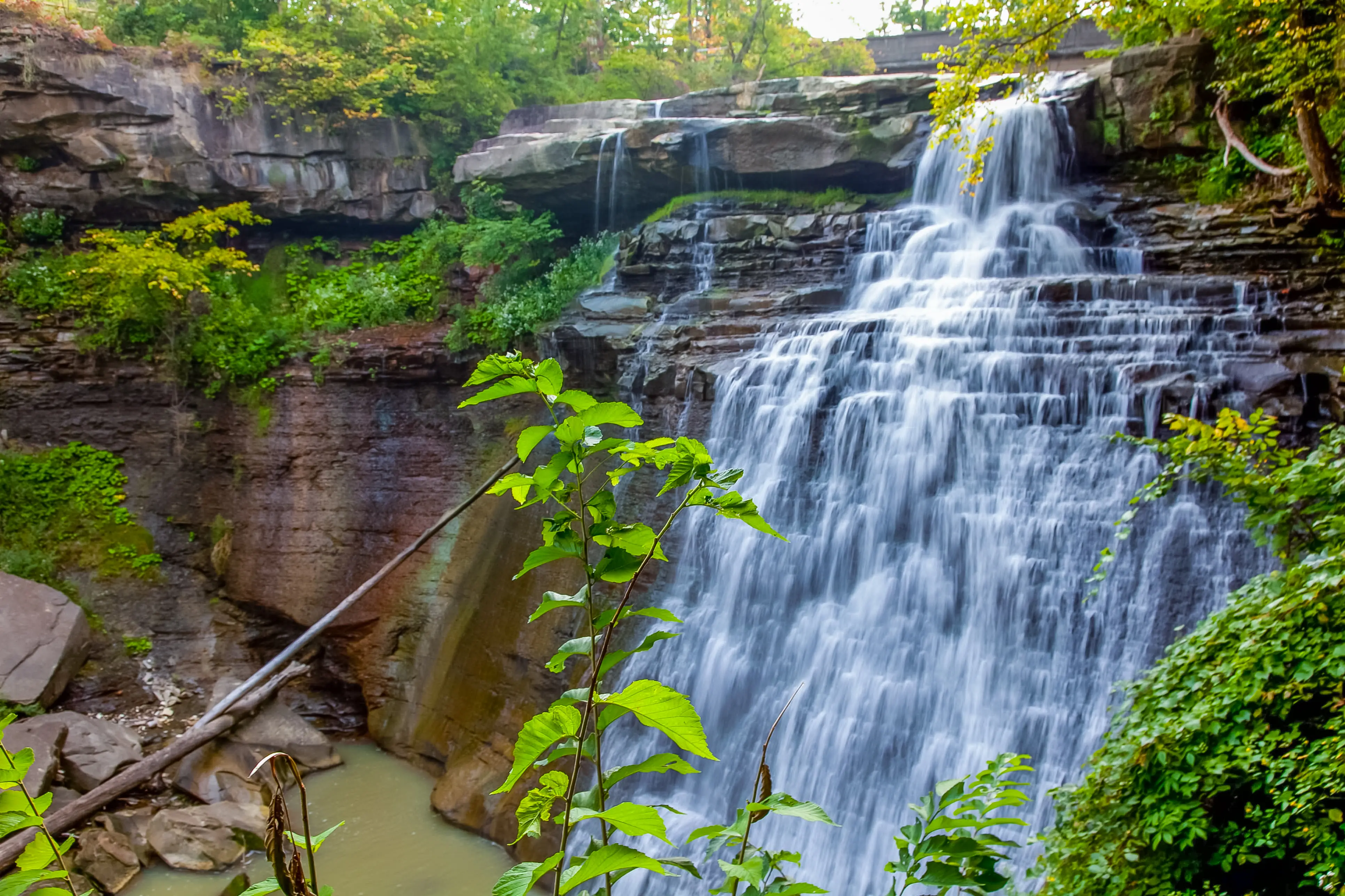 Brandywine Falls in Cuyahoga Valley National Park in central Ohio near Cleveland
