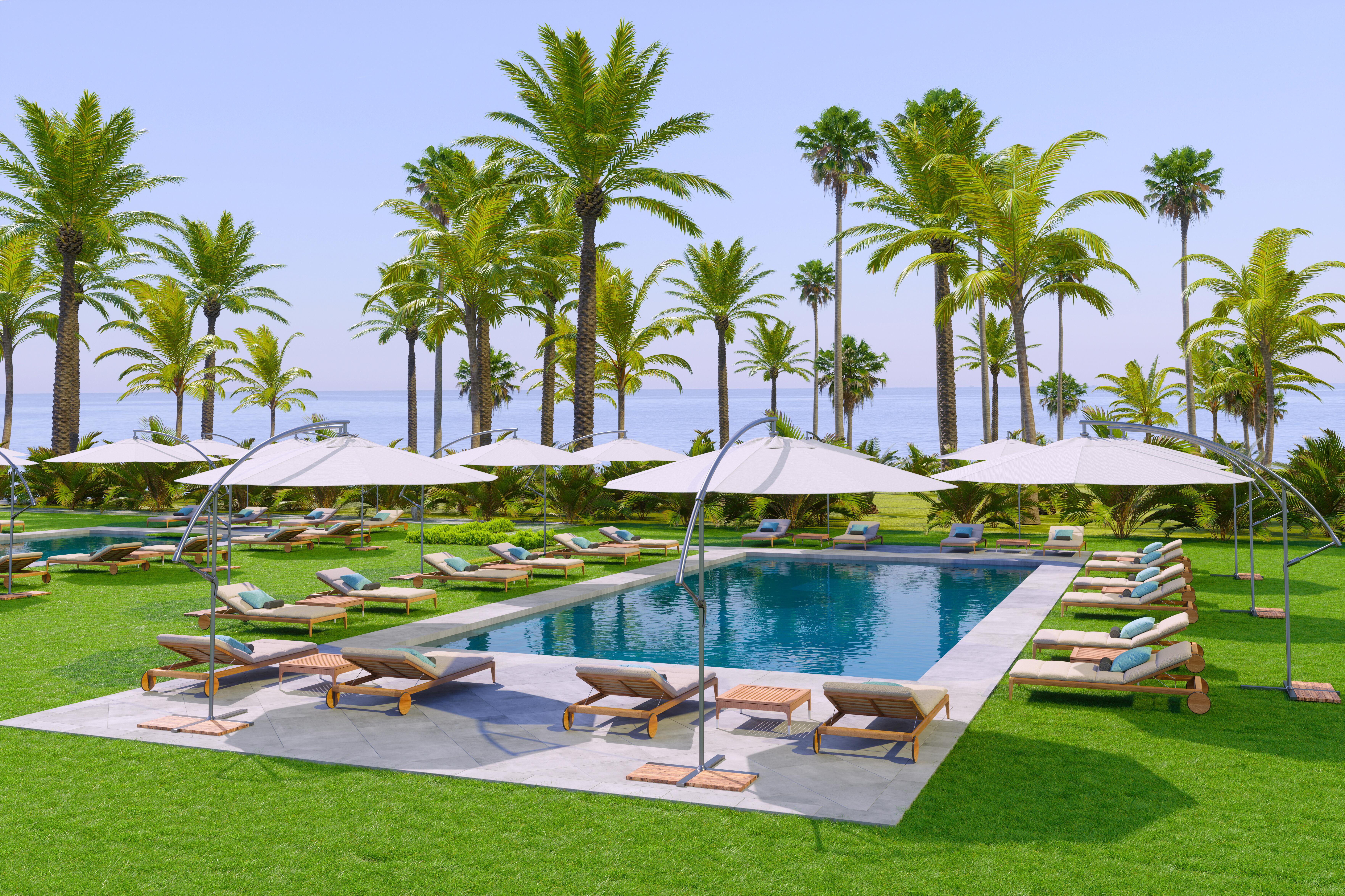 Outdoor resort swimming pool