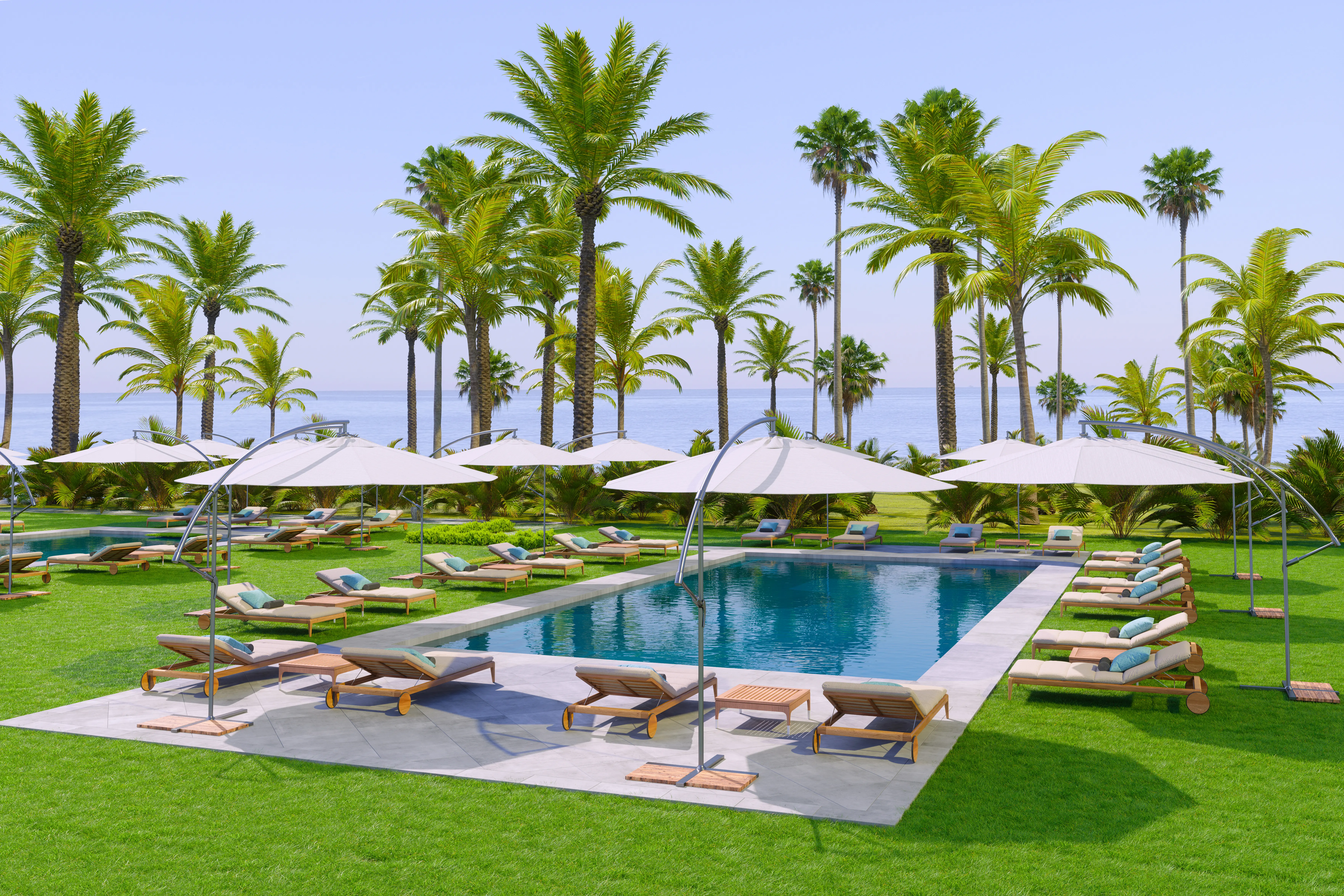 Outdoor resort swimming pool