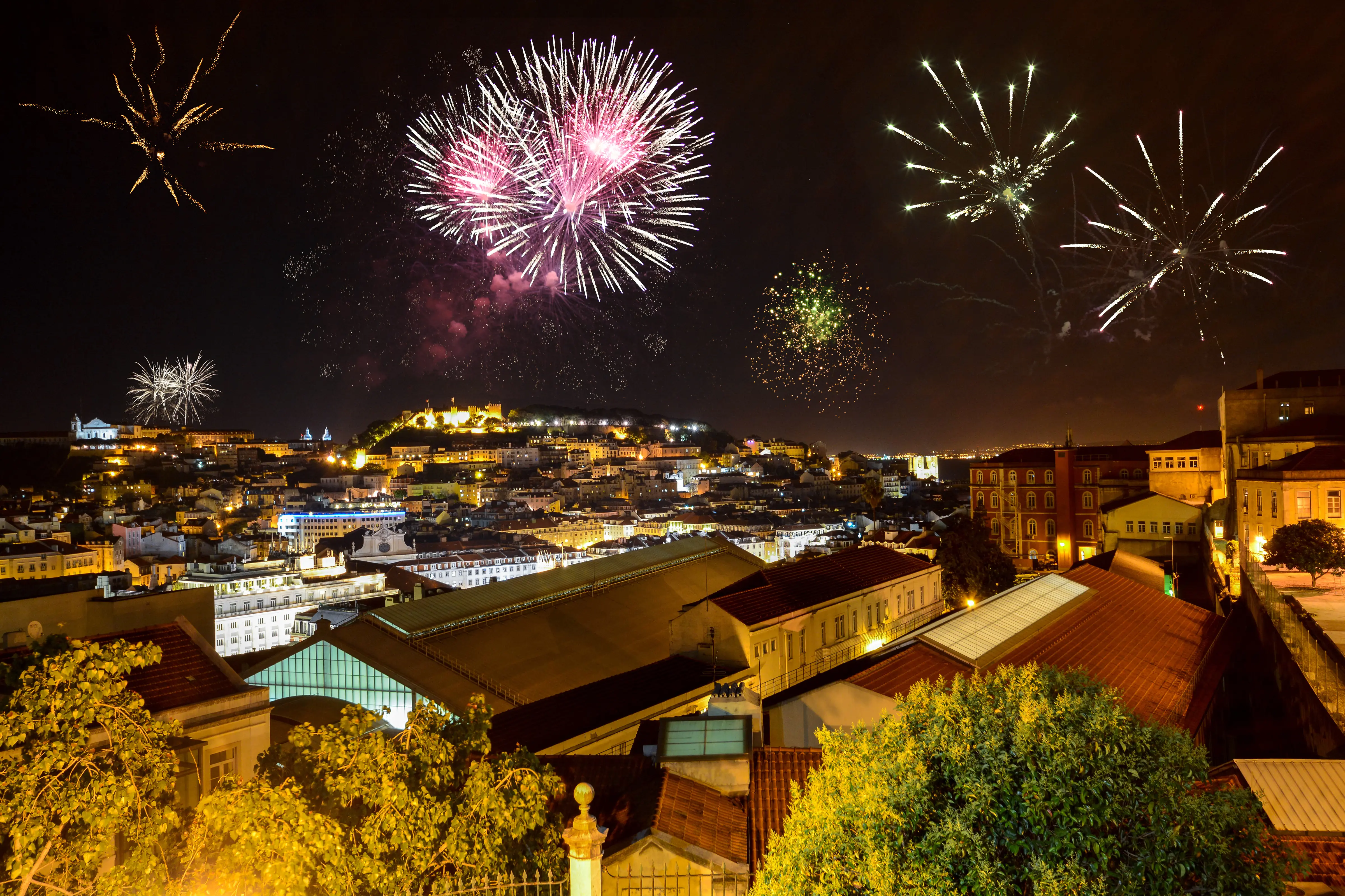 Photo of night in Lisbon, Portugal