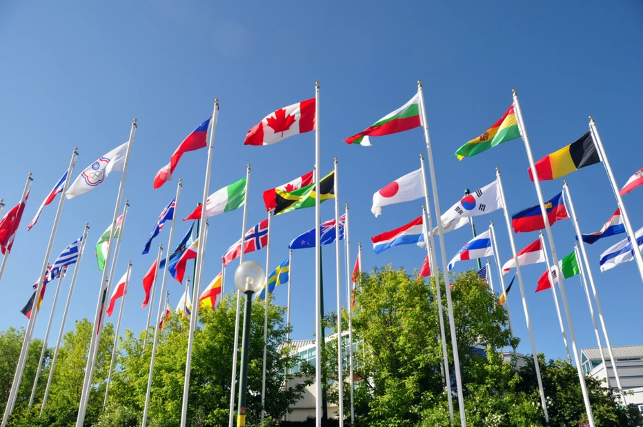 International flags at Canada Olympic Park.