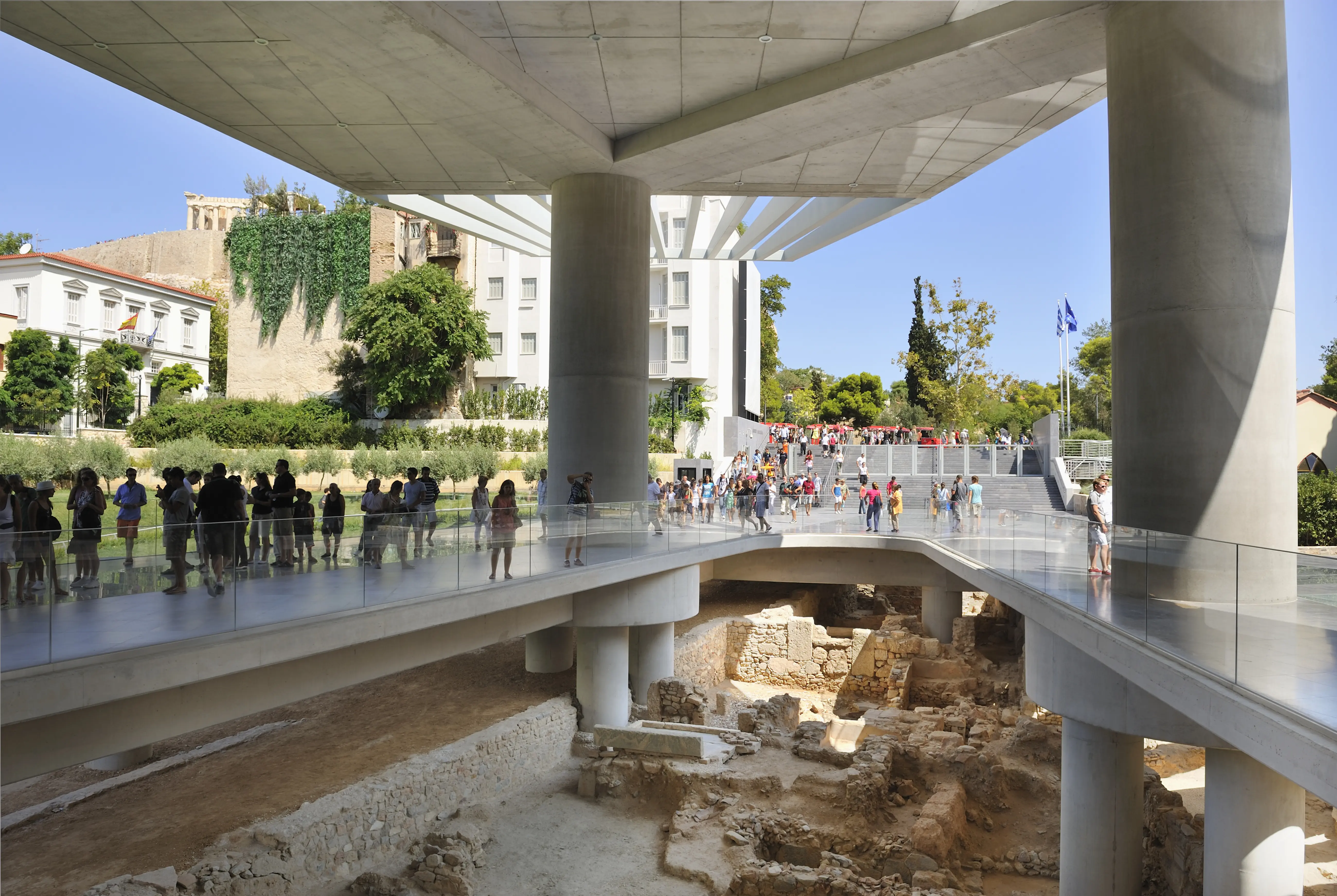 Image of the ruins on display at the Acropolis Museum.