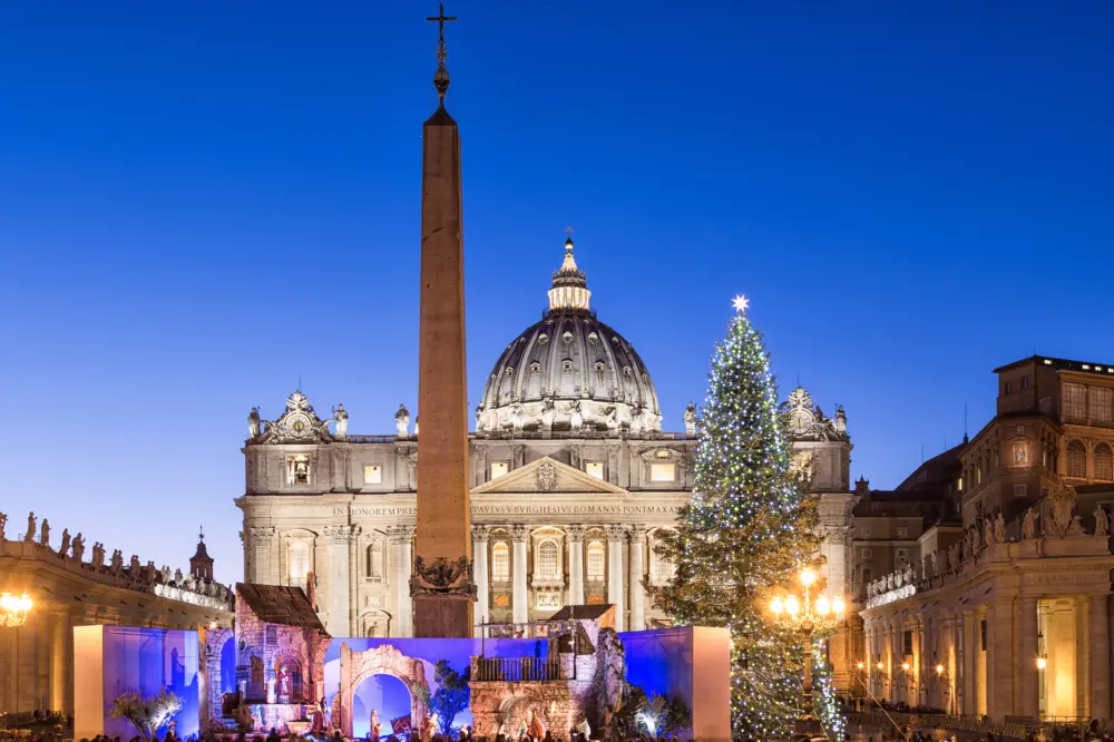 Christmas tree in St. Peter‚Äôs Square, Vatican City, Italy