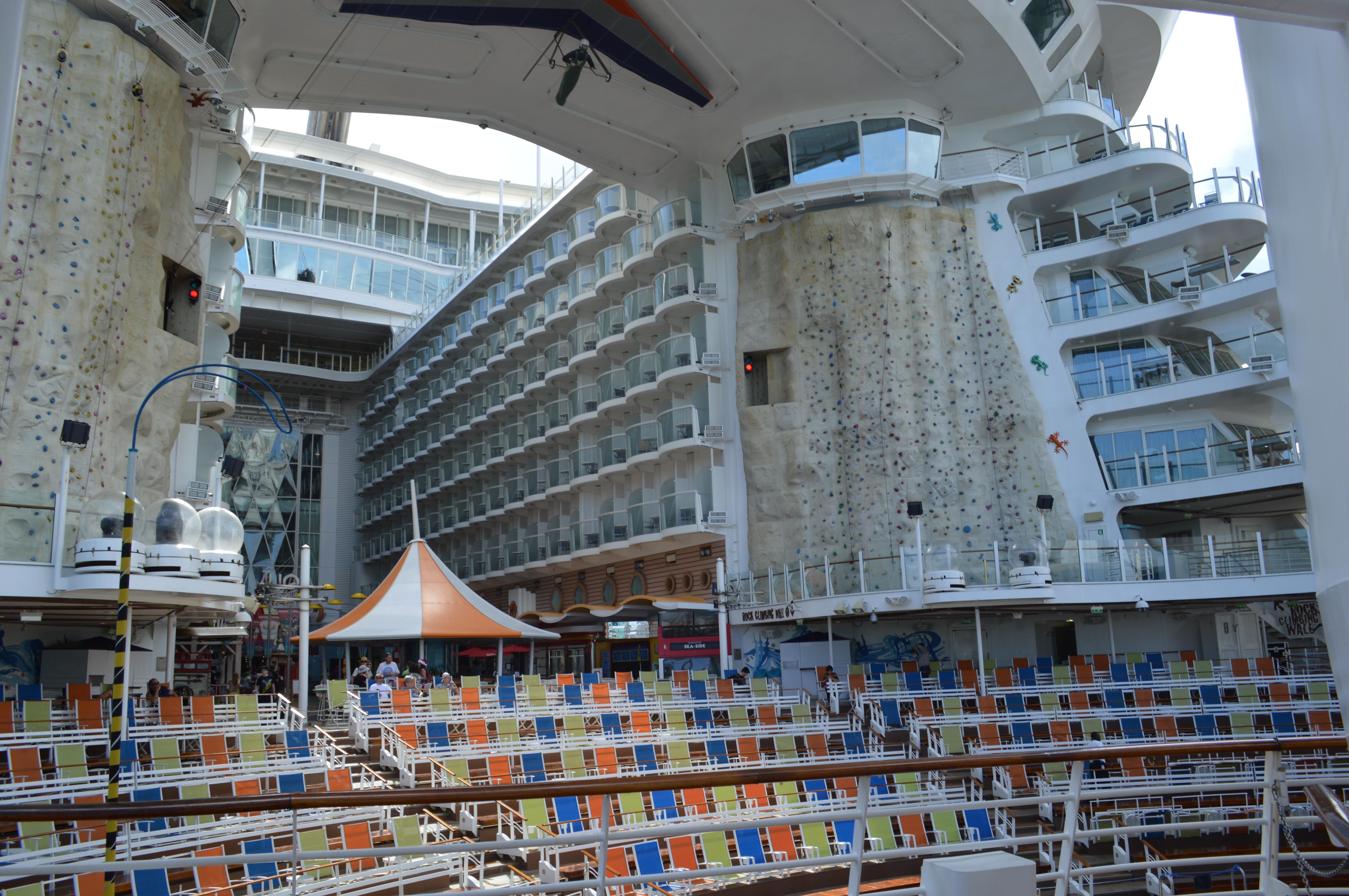 Rock climbing wall on Royal Caribbean