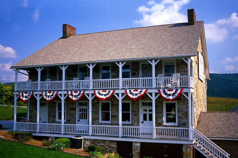The historic Jean Bonnet Tavern in Bedford, Pennsylvania.