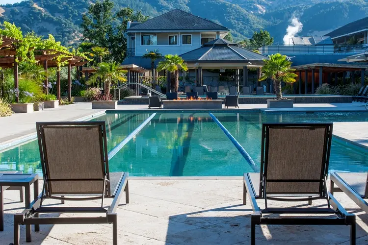 Image of the pool at Calistoga Spa Hot Springs in California.