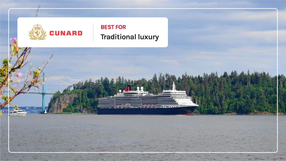 Cunard Line ship on the coast of Vancouver