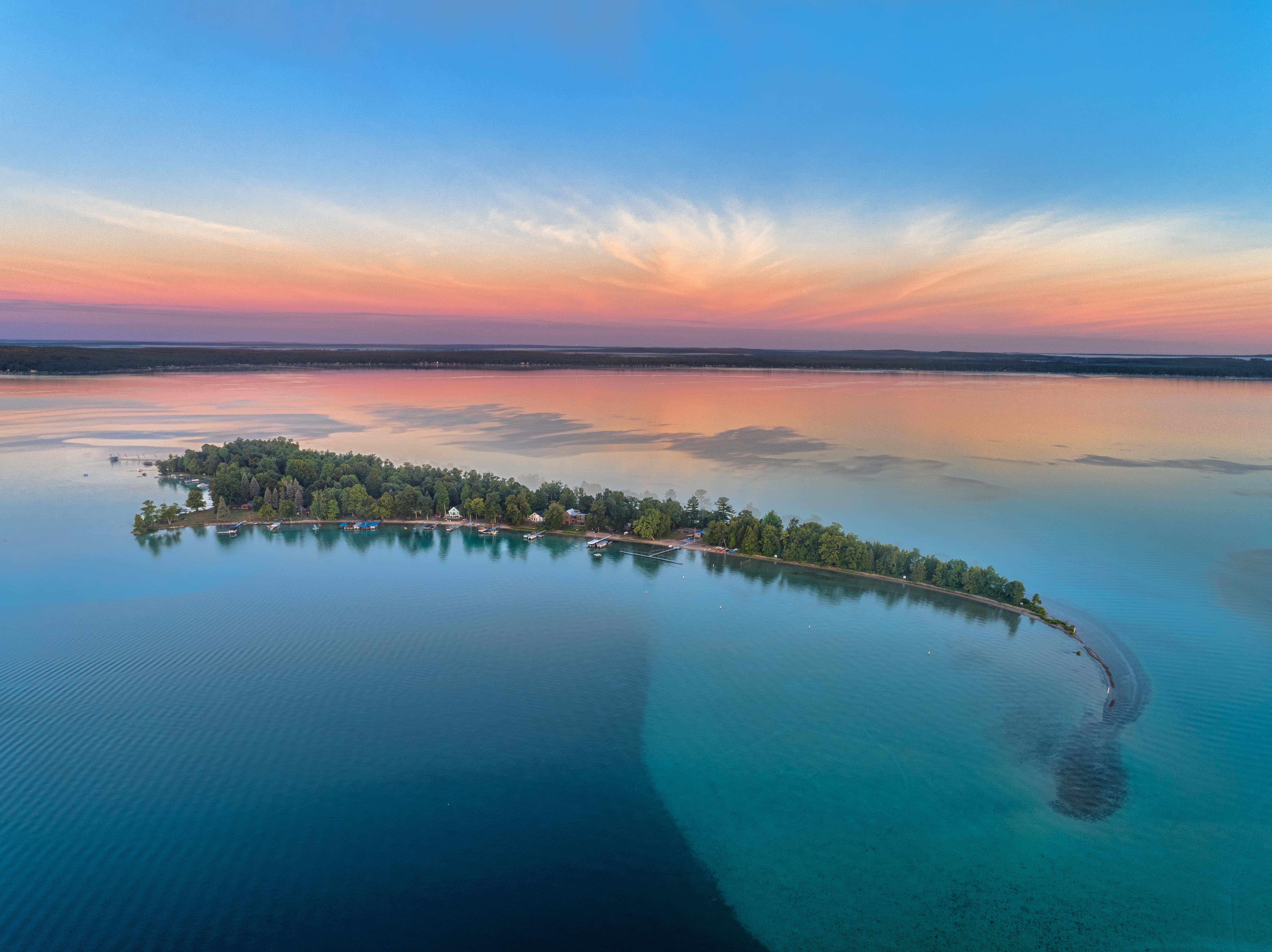 Image of Treasure Island at Higgins Lake, in Michigan.