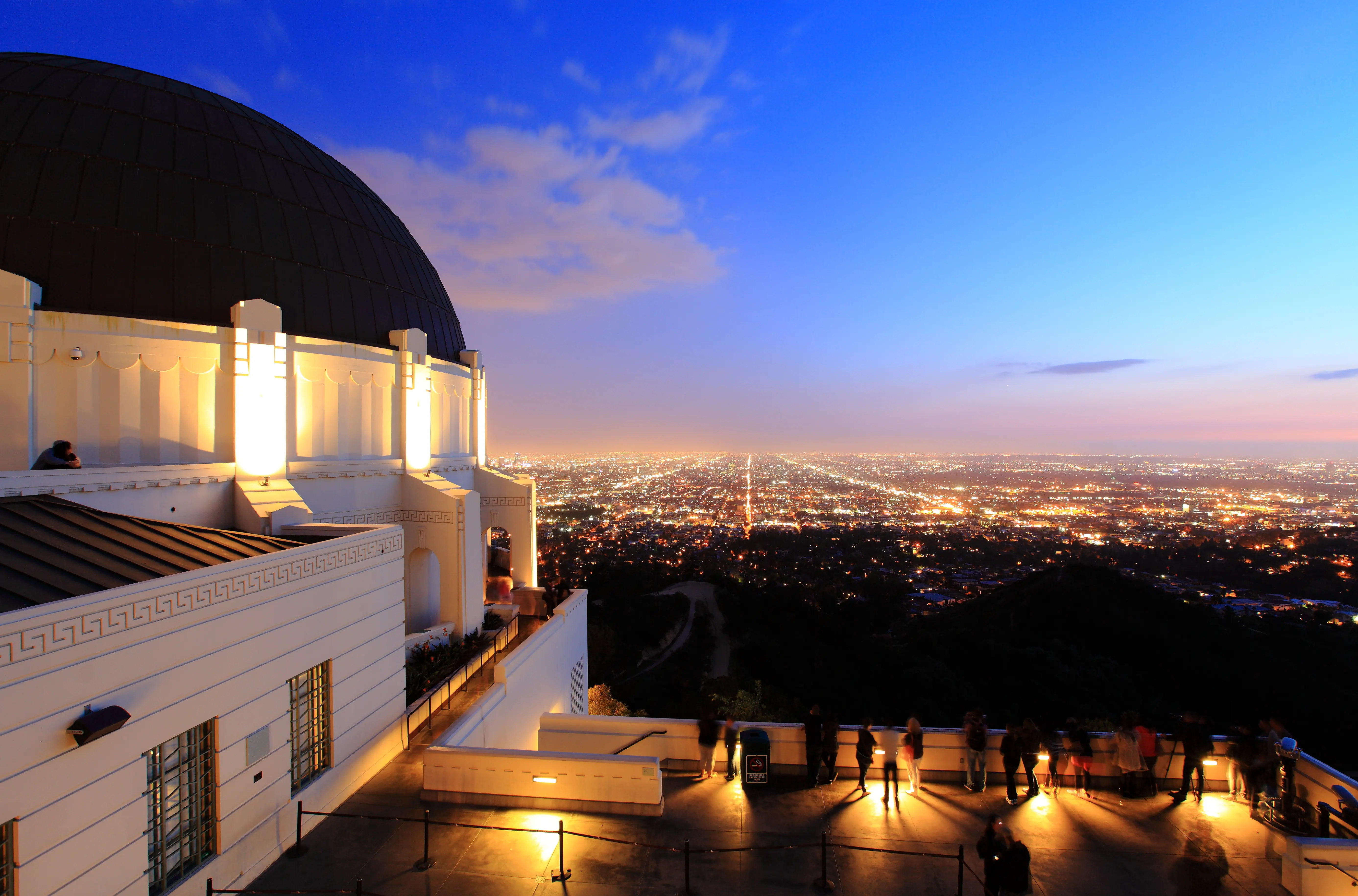 Los Angeles Griffith Park Observatory overlook at sunset