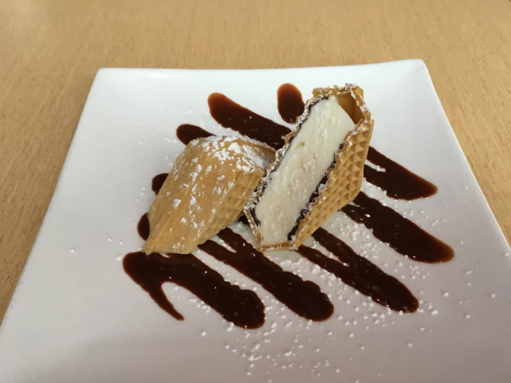 Waffle & chocolate ice cream sandwich