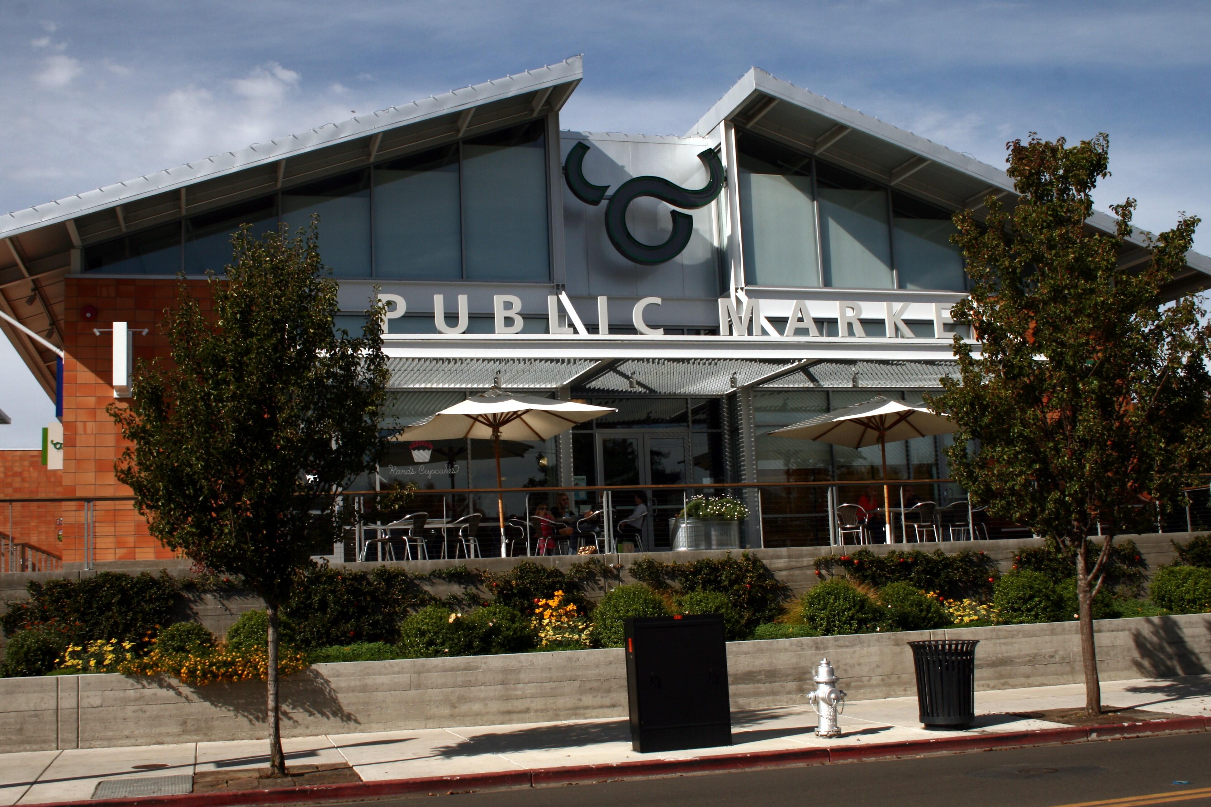 Exterior image of the Oxbow Public Market in Napa, California.
