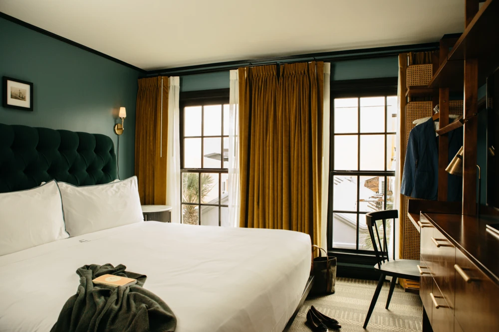 inside king room at Emeline, Charleston, Sc