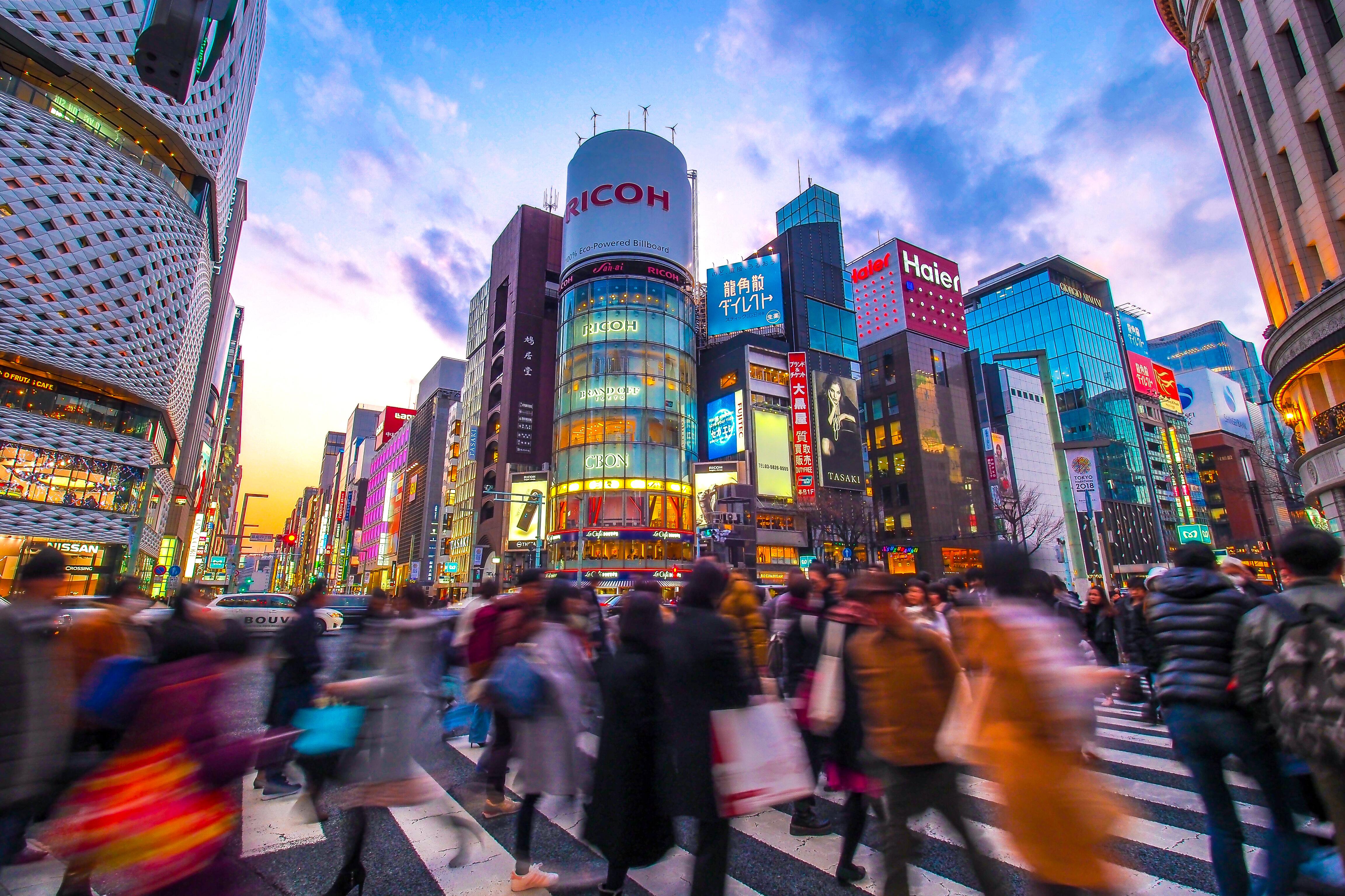 Ginza crossing in the heart of Tokyo