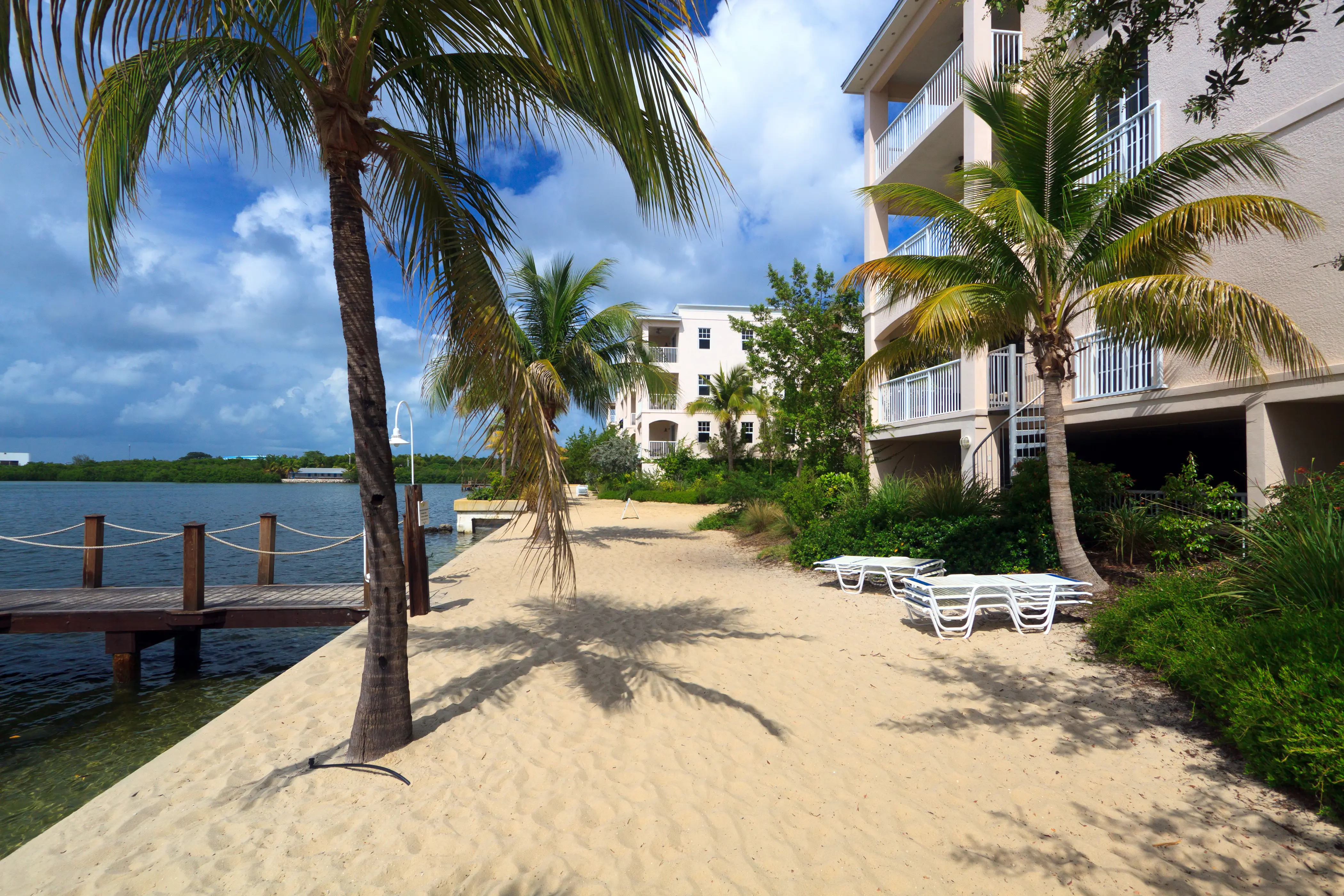Tropical resort hotel.