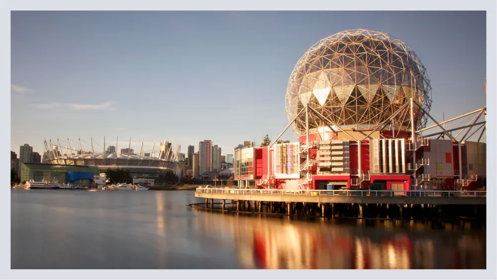 Exterior view of Science World in Vancouver