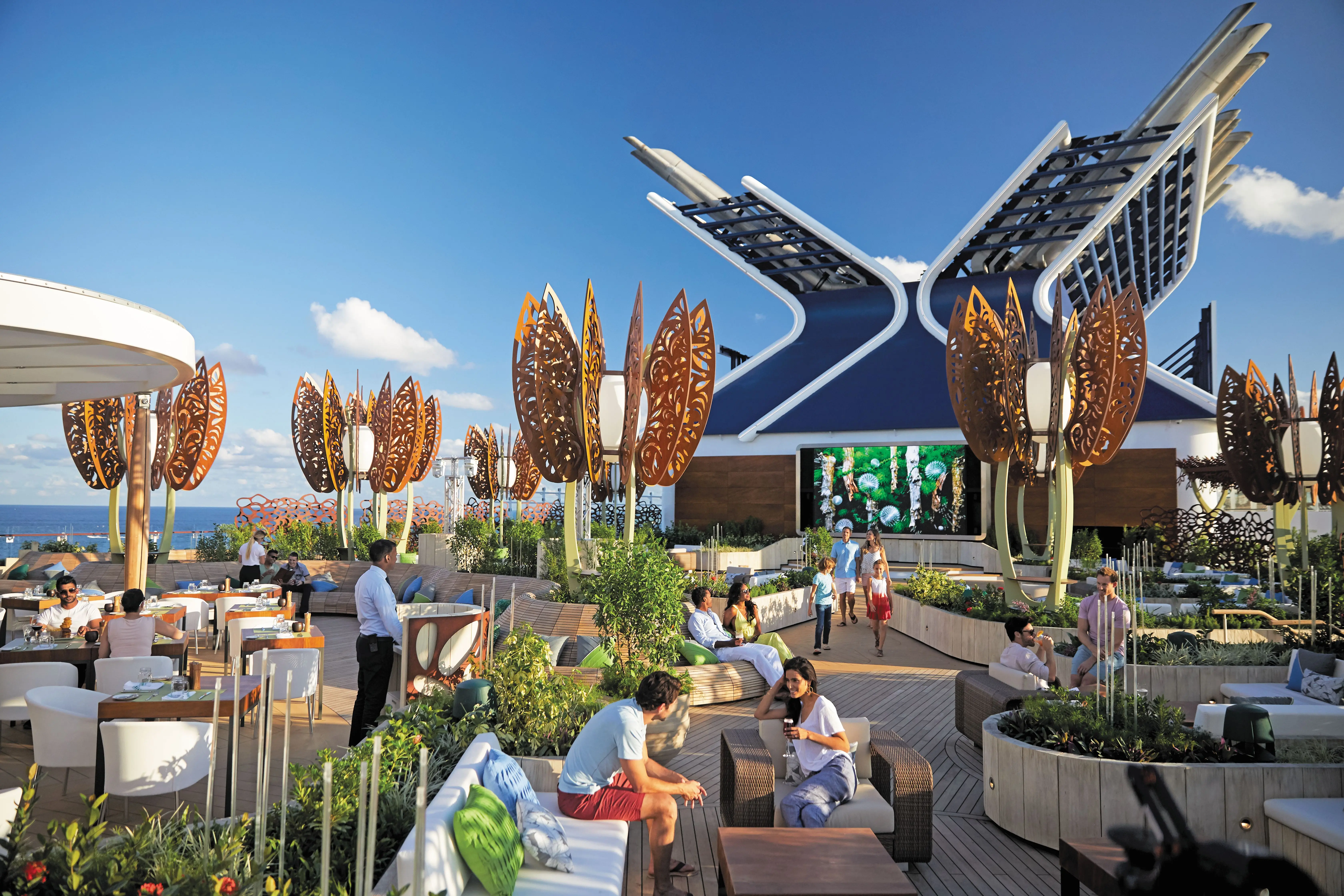 Celebrity Edge cruise, rooftop bar.
