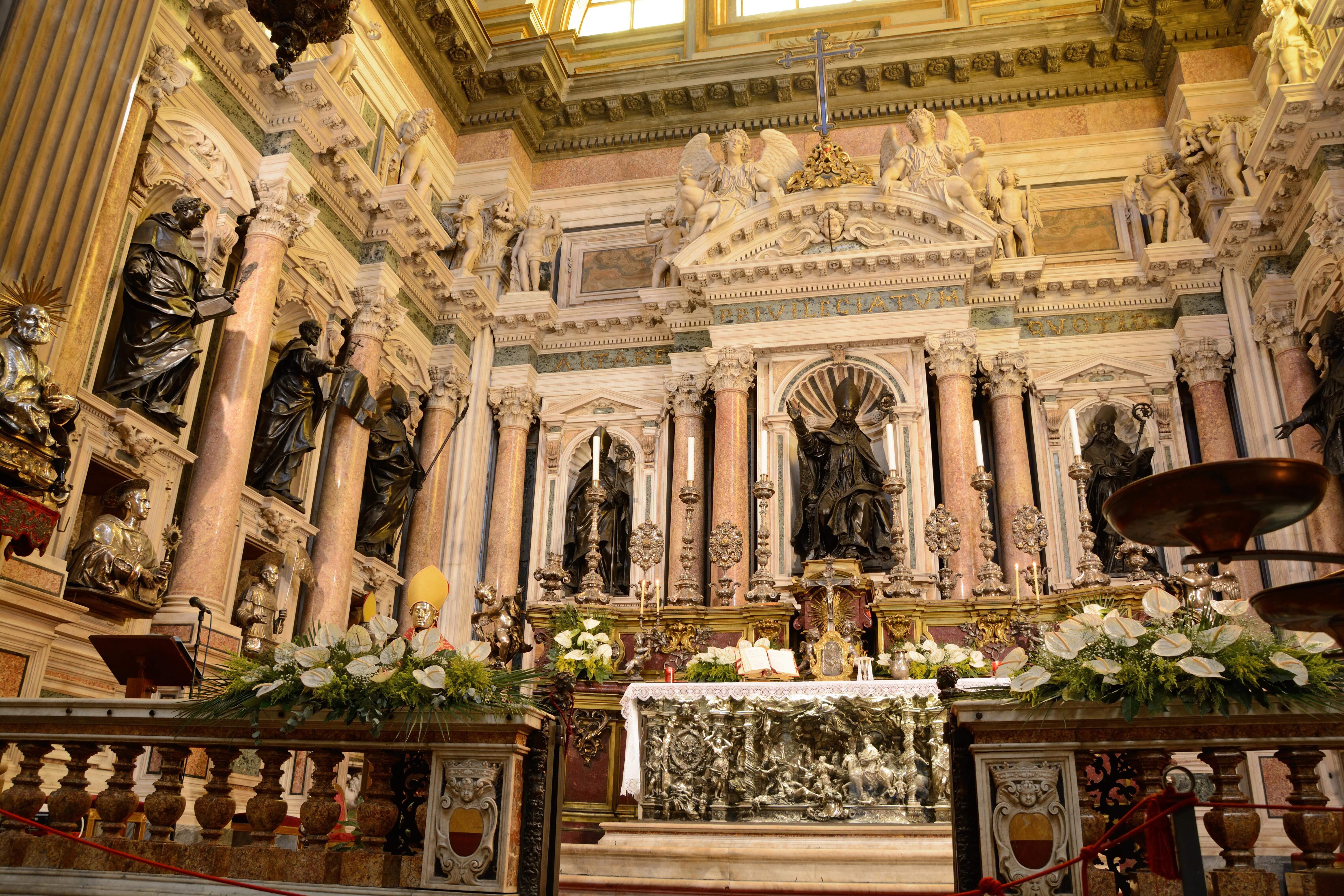 Interior architecture of Baroque Chapel of the Treasure of San Gennaro in Naples Cathedral