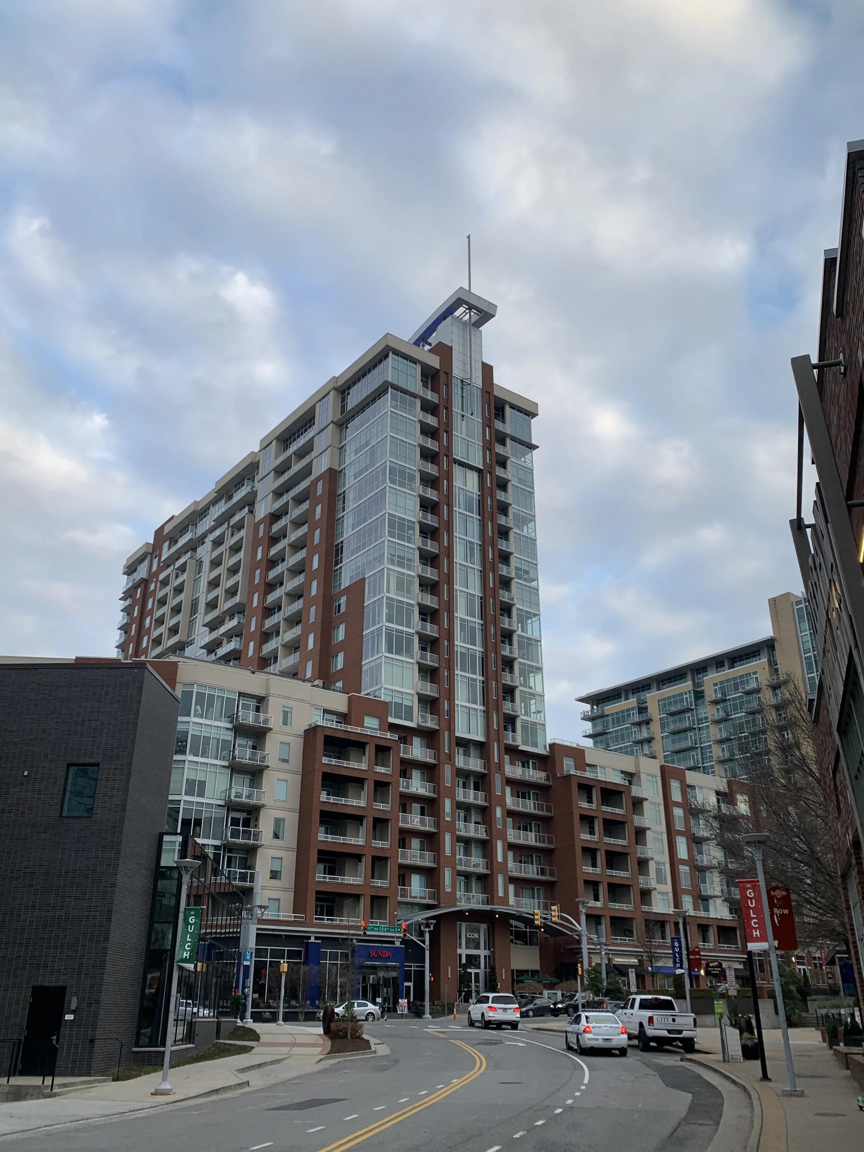 Outdoor shot of Gulch neighborhood in Nashville