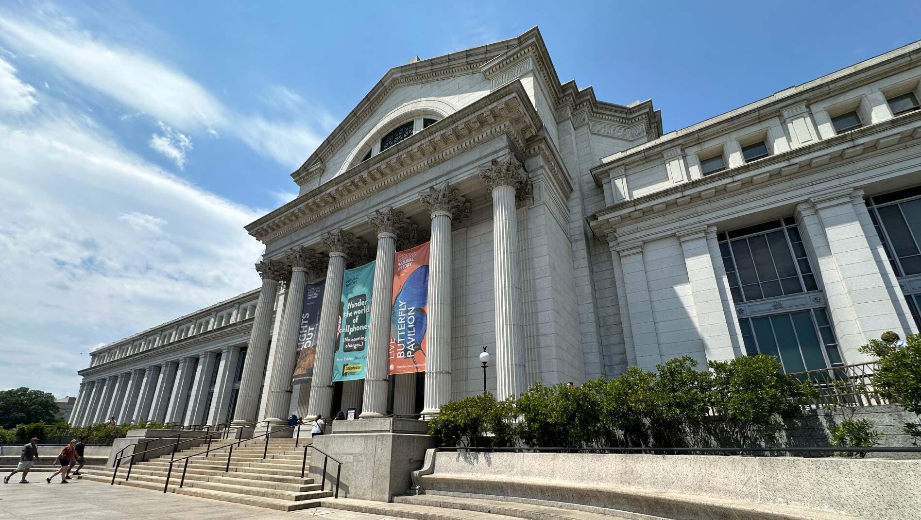 An exterior view of the National Gallery of Art