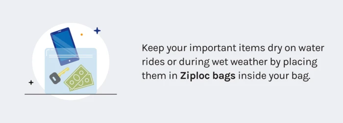 a tip for bringing Ziploc bags to an amusement park