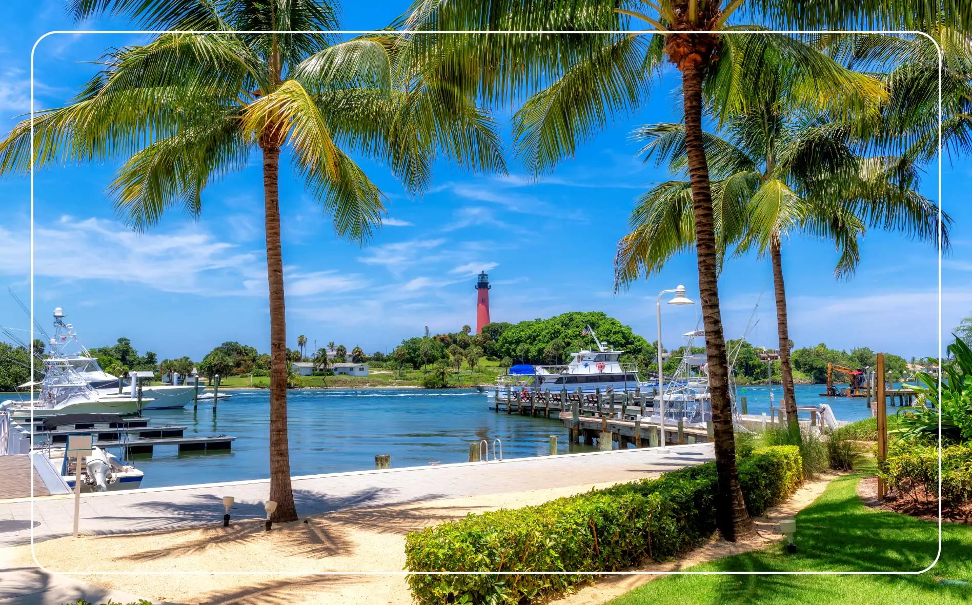 A marina in Jupiter Beach Park.